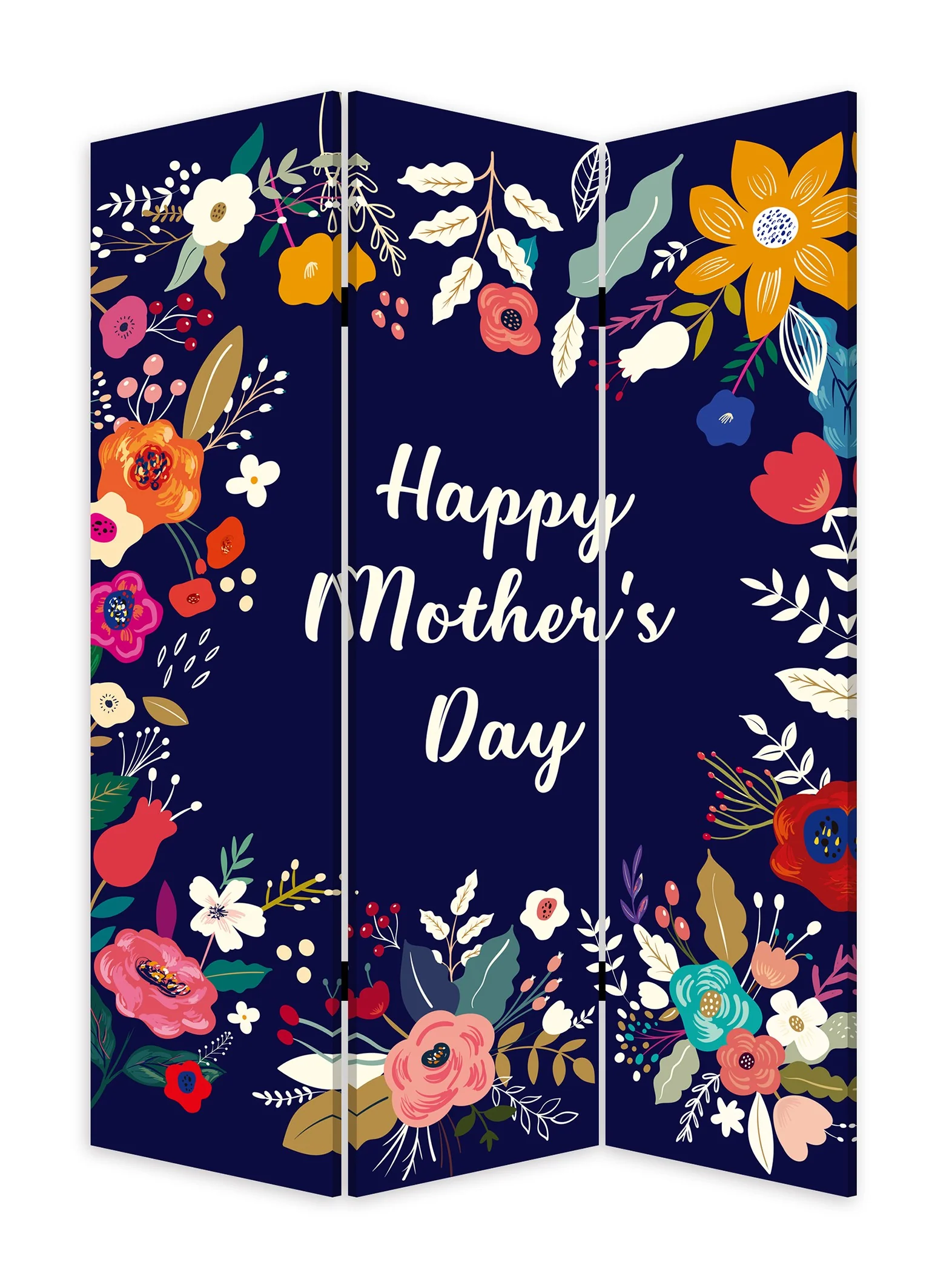 Sweet Floral Mother'S Day Three Panel Room Divider Screen By Homeroots - Image 3