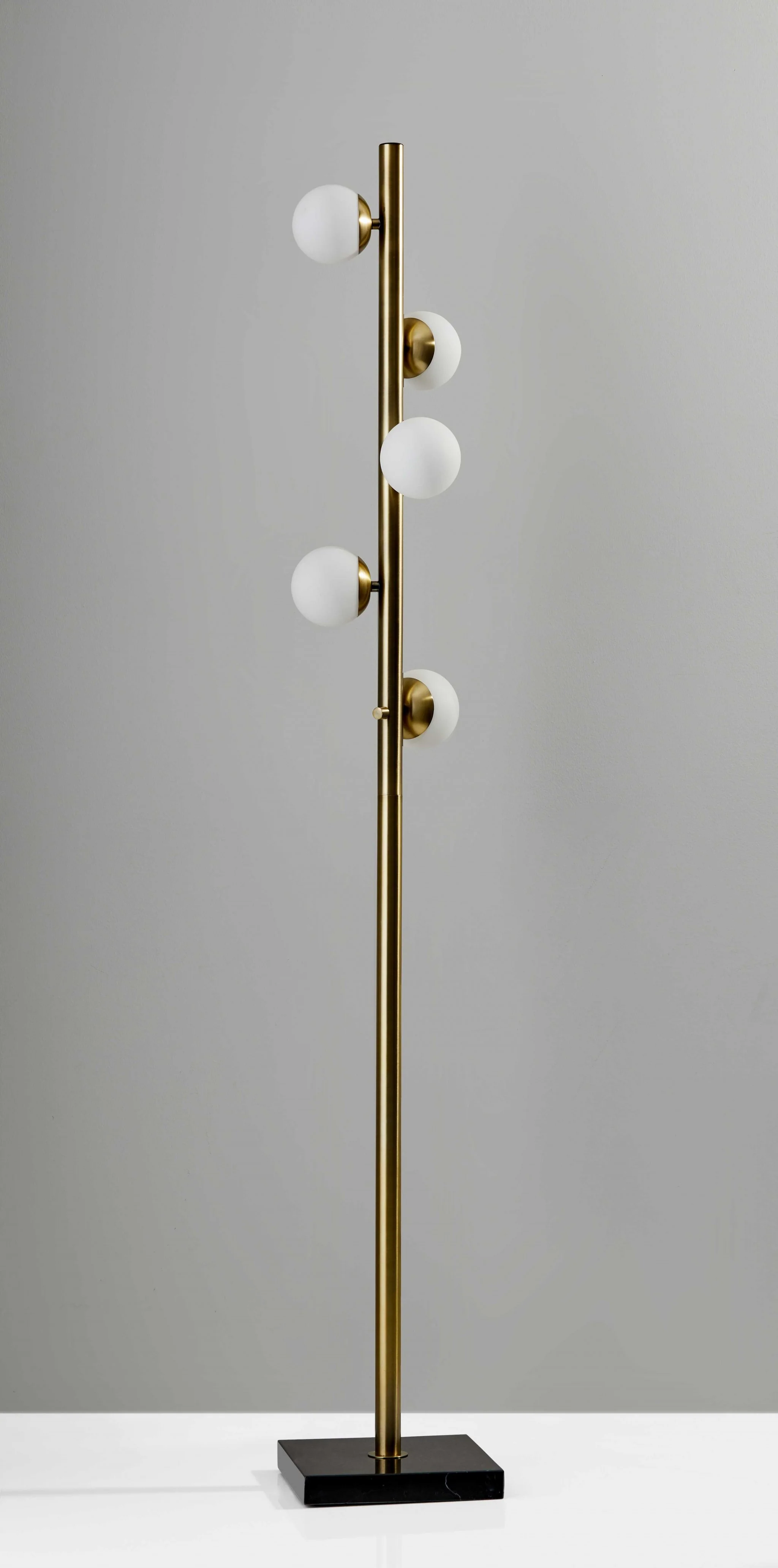 Swirled Sphere Brass Metal LED Floor Lamp By Homeroots - Image 3