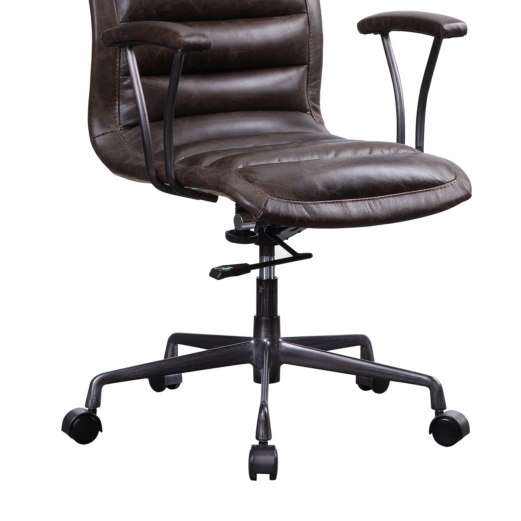 Swivel Adjustable Leatherette Executive Office Chair, Brown By Benzara - Image 3