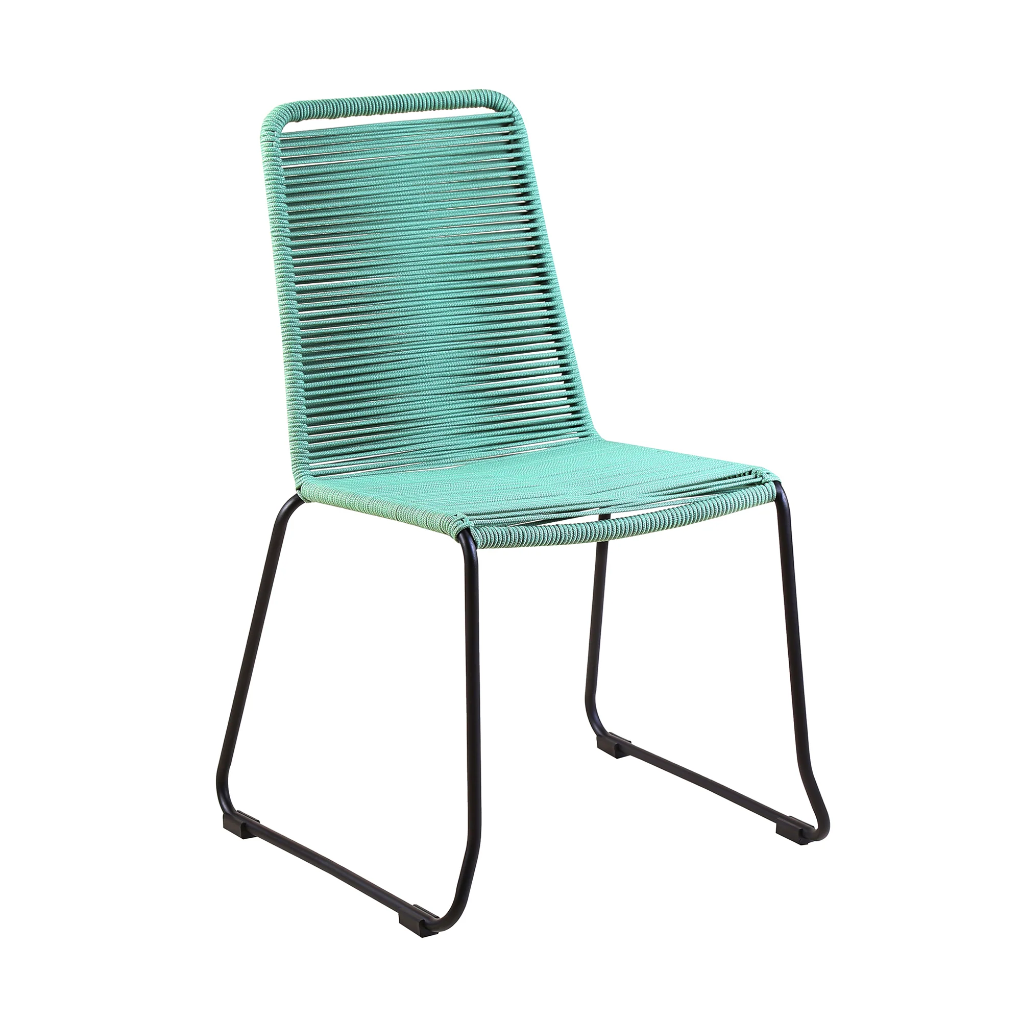 Sydney and Shasta 3 Piece Outdoor Patio 36" Dining Set in Black Eucalyptus Wood and Black Rope By Armen Living - Image 23