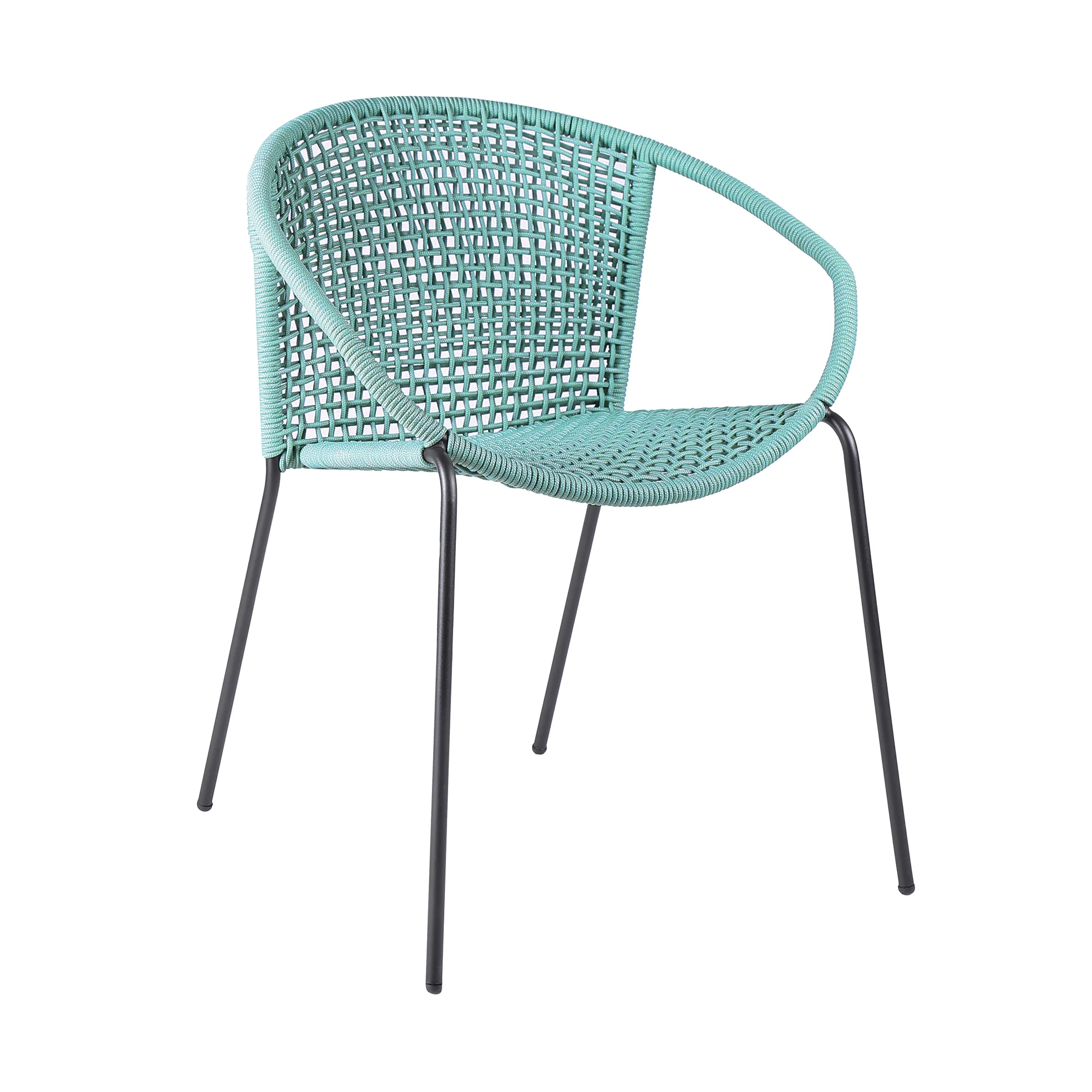 Sydney and Snack 3 Piece Outdoor Patio 36" Dining Set in Black Eucalyptus Wood and Black Rope By Armen Living - Image 13