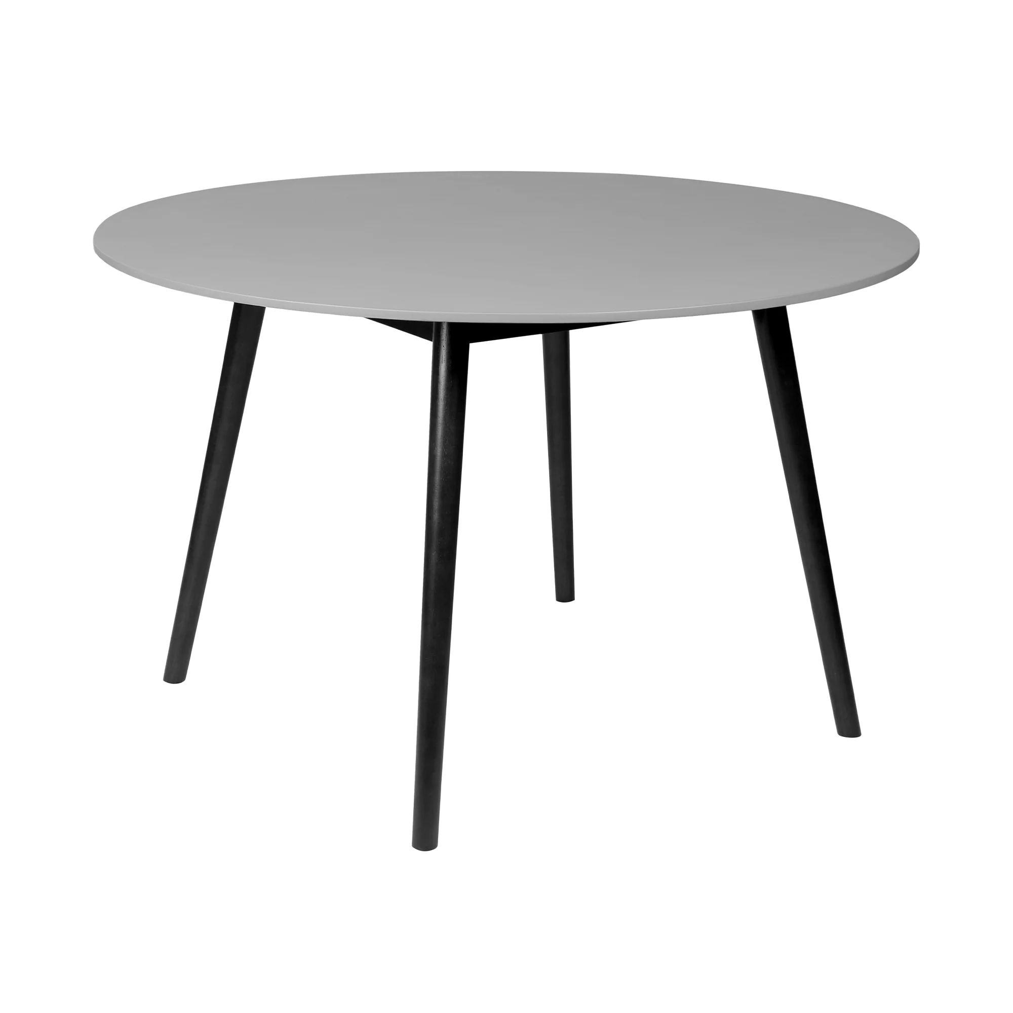 Sydney Outdoor Patio Round Dining Table in Black Eucalyptus and Grey Stone By Armen Living - Image 2