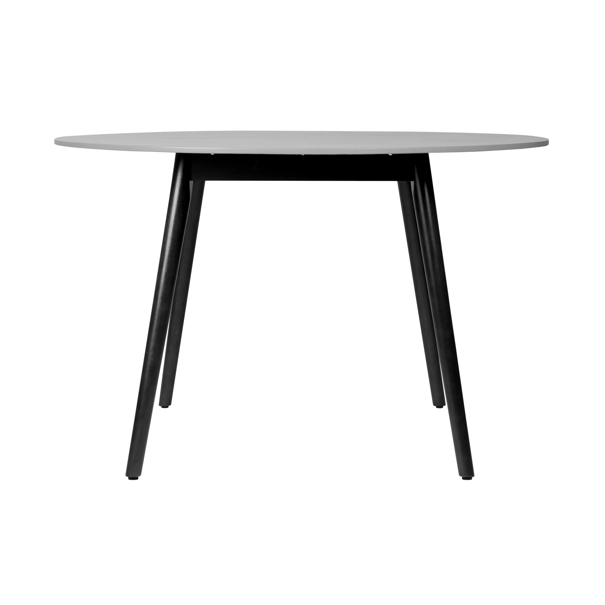 Sydney Outdoor Patio Round Dining Table in Black Eucalyptus and Grey Stone By Armen Living - Image 4
