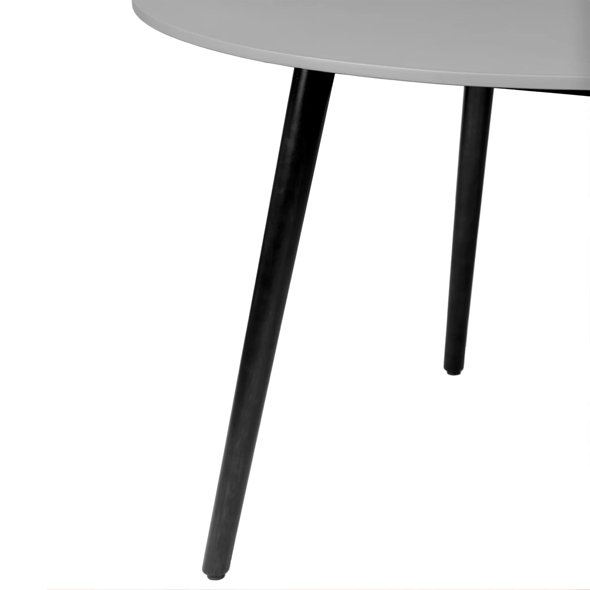 Sydney Outdoor Patio Round Dining Table in Black Eucalyptus and Grey Stone By Armen Living - Image 5