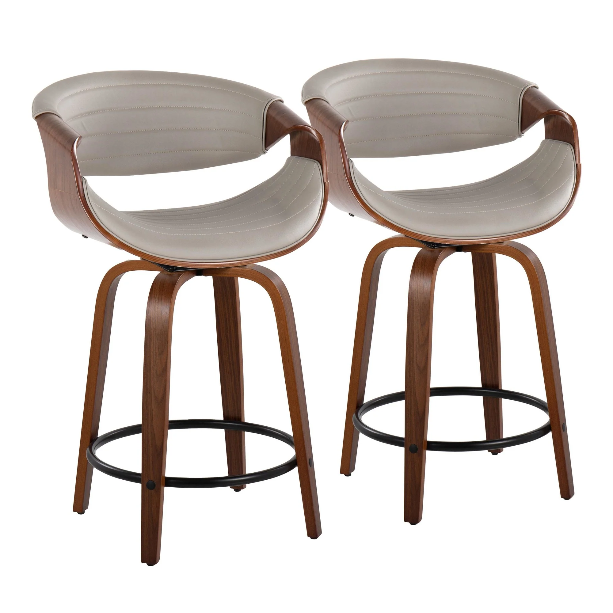 Symphony 24" Fixed-Height Counter Stool - Set of 2 By LumiSource - B24-SYMPPU-GRTZQ2 LGYLGYBK2 - Image 15