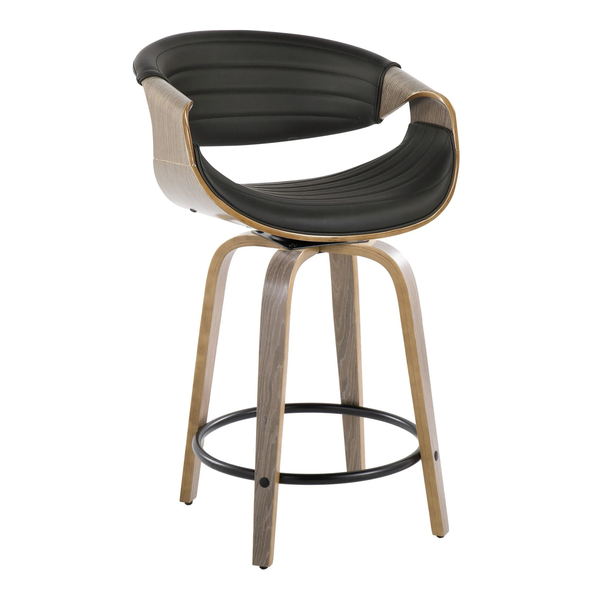 Symphony 24" Fixed-Height Counter Stool - Set of 2 By LumiSource - B24-SYMPPU-GRTZQ2 LGYLGYBK2 - Image 6