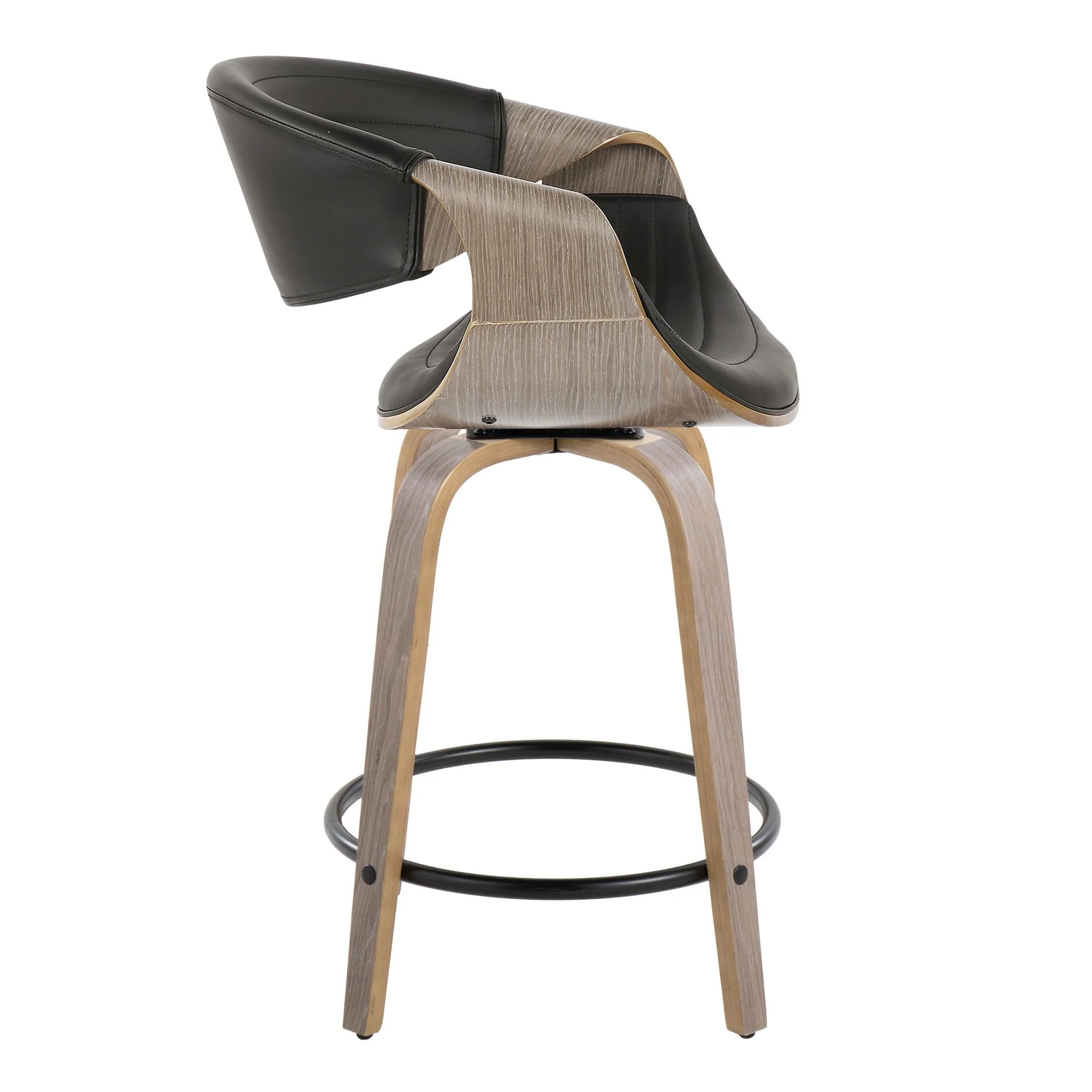 Symphony 24" Fixed-Height Counter Stool - Set of 2 By LumiSource - B24-SYMPPU-GRTZQ2 LGYLGYBK2 - Image 7
