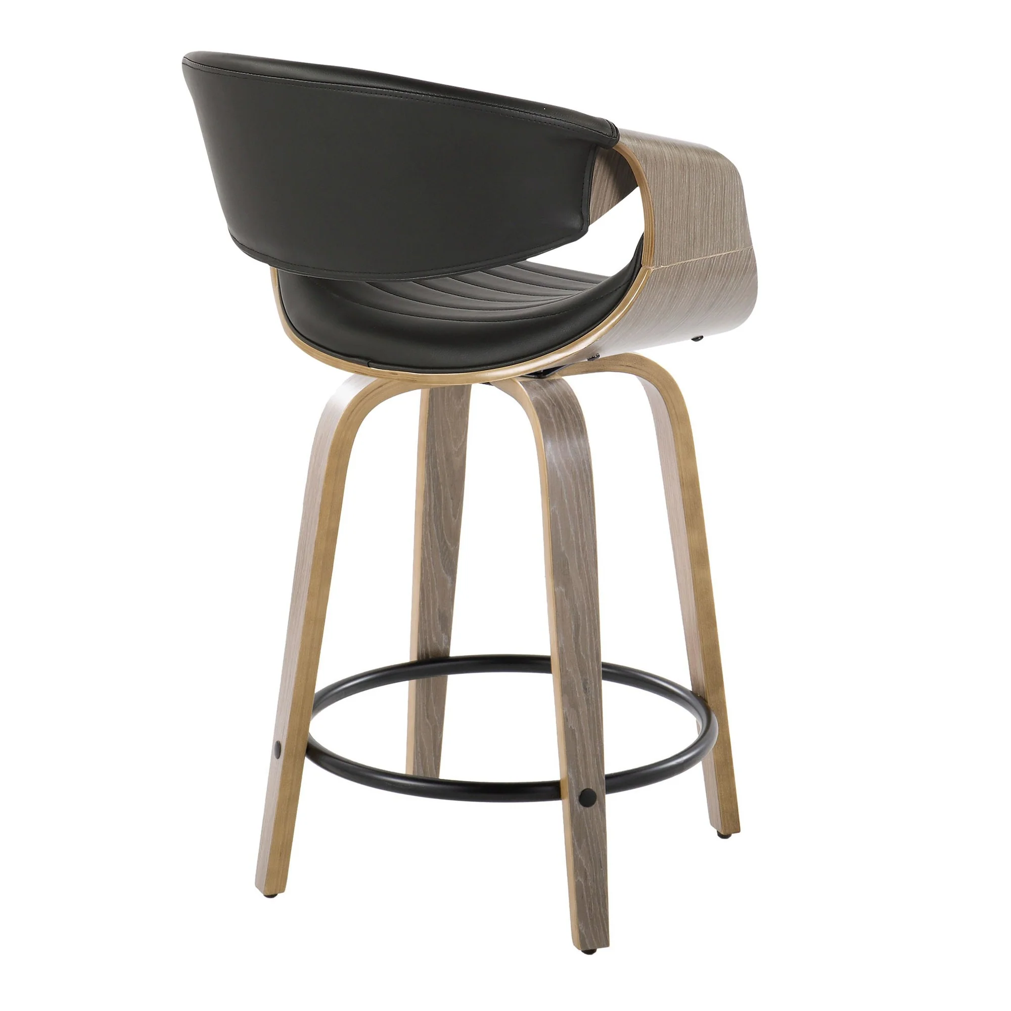 Symphony 24" Fixed-Height Counter Stool - Set of 2 By LumiSource - B24-SYMPPU-GRTZQ2 LGYLGYBK2 - Image 8