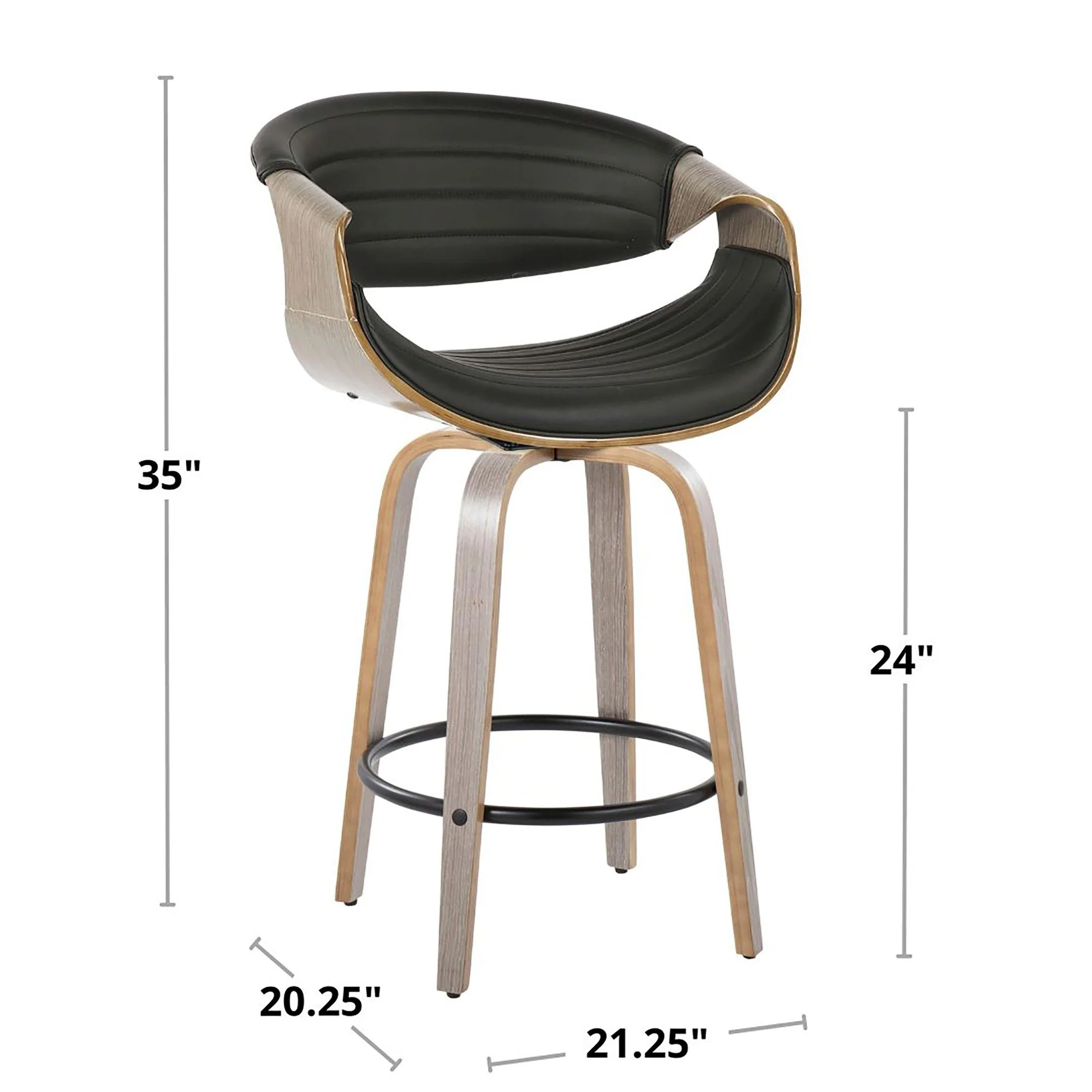 Symphony 26" Fixed-Height Counter Stool - Set of 2 By LumiSource - B26-SYMPPU-GRTZR2 WLWLGY2 - Image 10