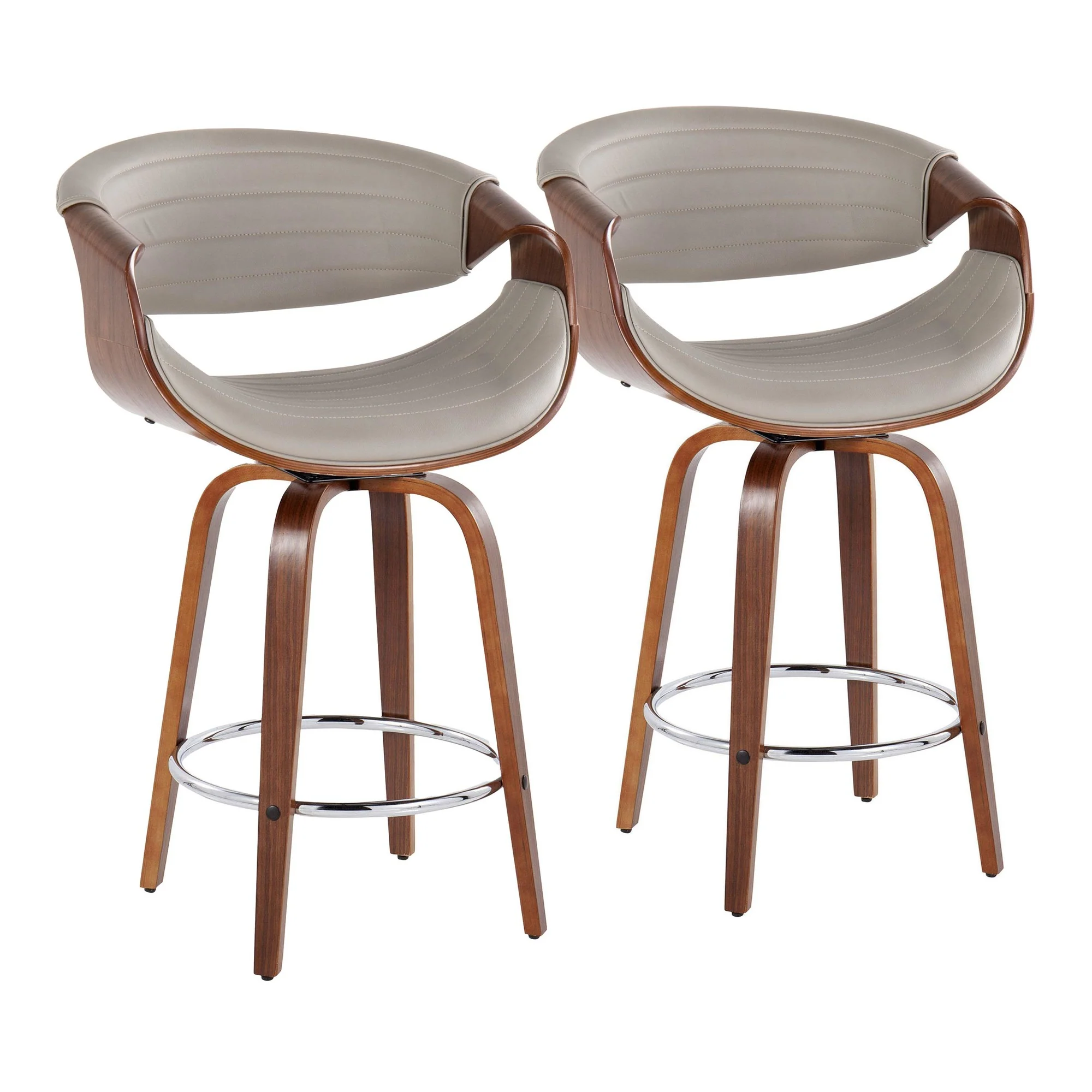 Symphony 26" Fixed-Height Counter Stool - Set of 2 By LumiSource - B26-SYMPPU-GRTZR2 WLWLGY2 - Image 5