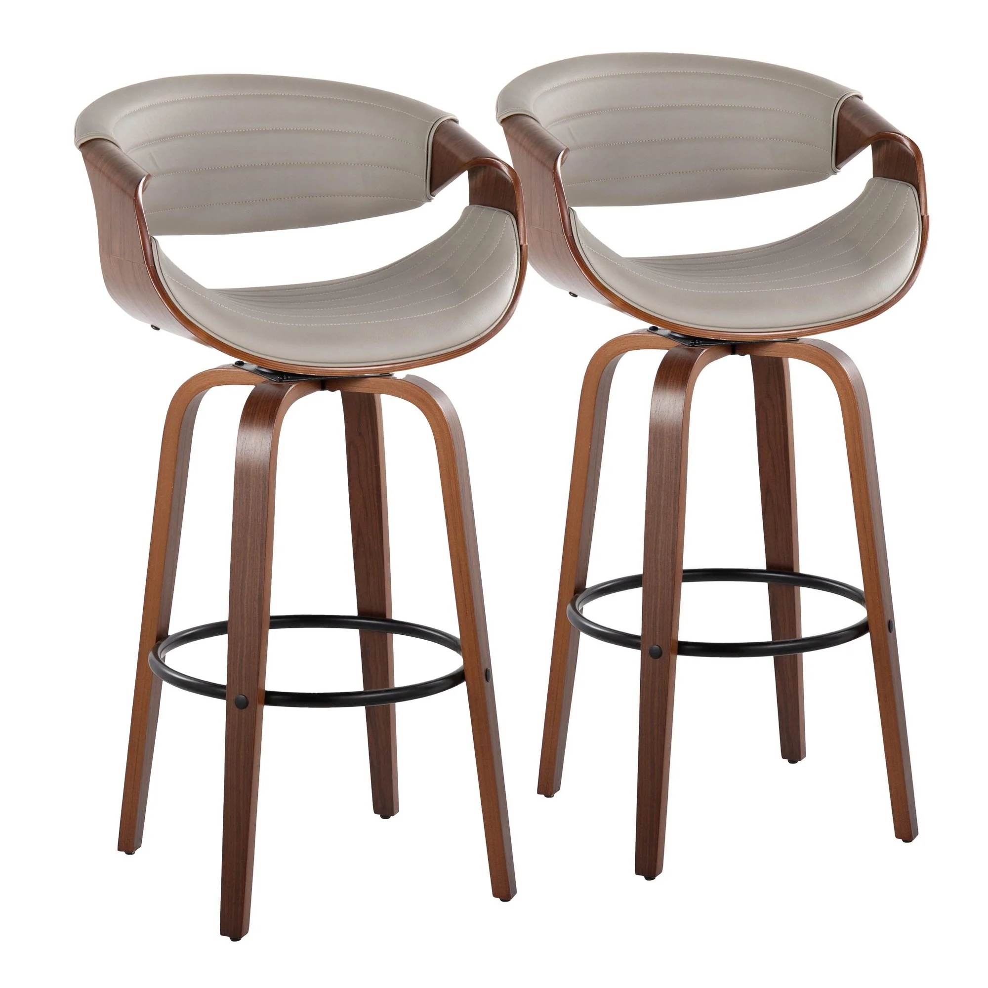 Symphony 30" Fixed-Height Barstool - Set of 2 By LumiSource - B30-SYMPPU-GRTZQ2 LGYLGYBK2 - Image 13