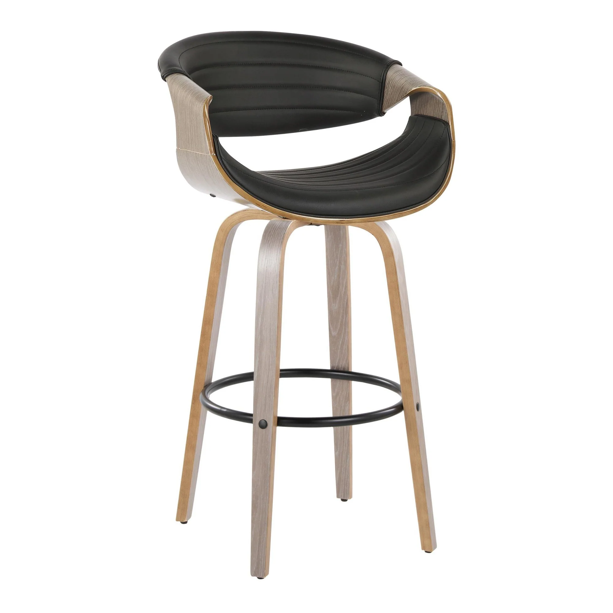 Symphony 30" Fixed-Height Barstool - Set of 2 By LumiSource - B30-SYMPPU-GRTZQ2 LGYLGYBK2 - Image 5