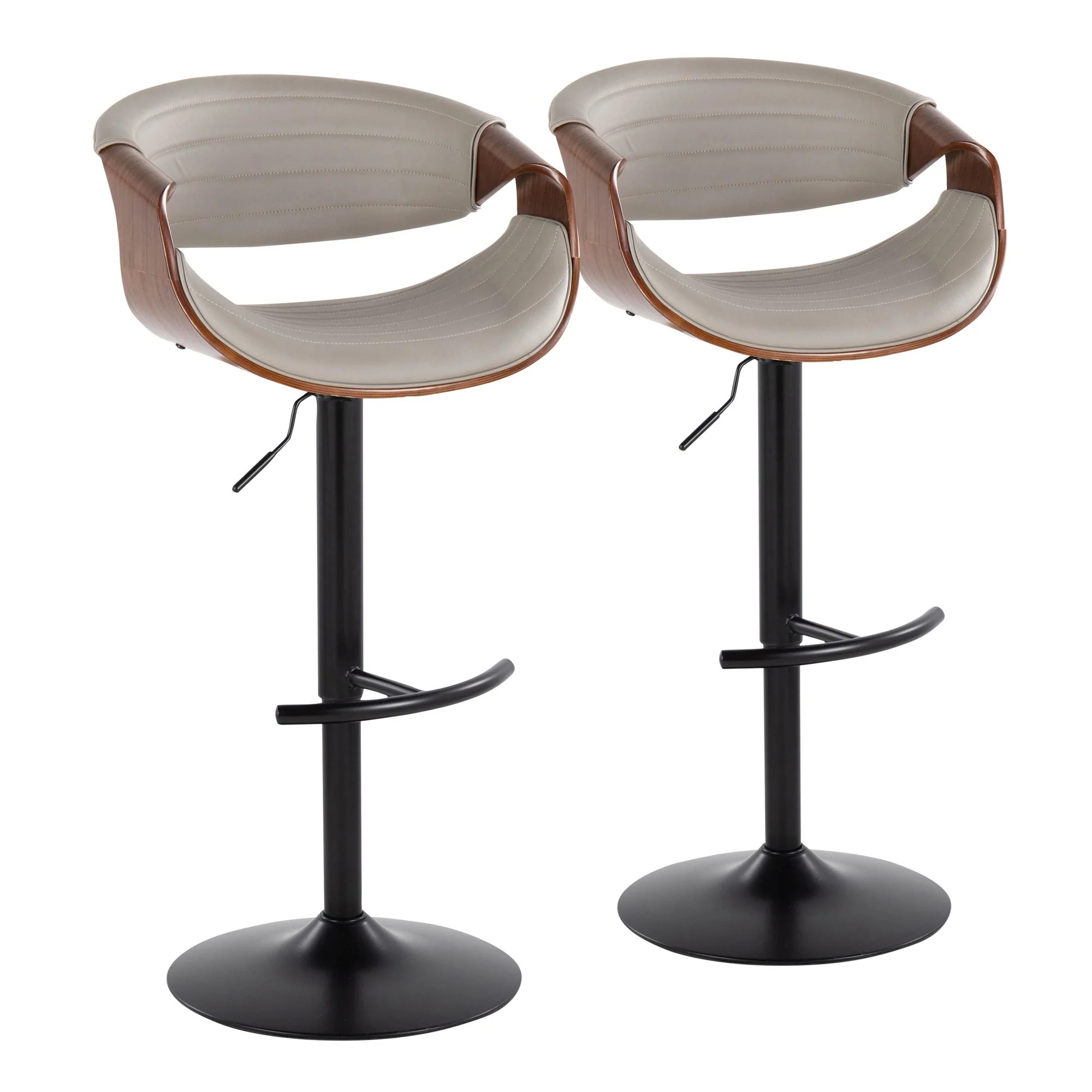 Symphony Adjustable Barstool - Set of 2 By LumiSource - BS-SYMPPU-RT2 BKLGYBK2 - Image 13