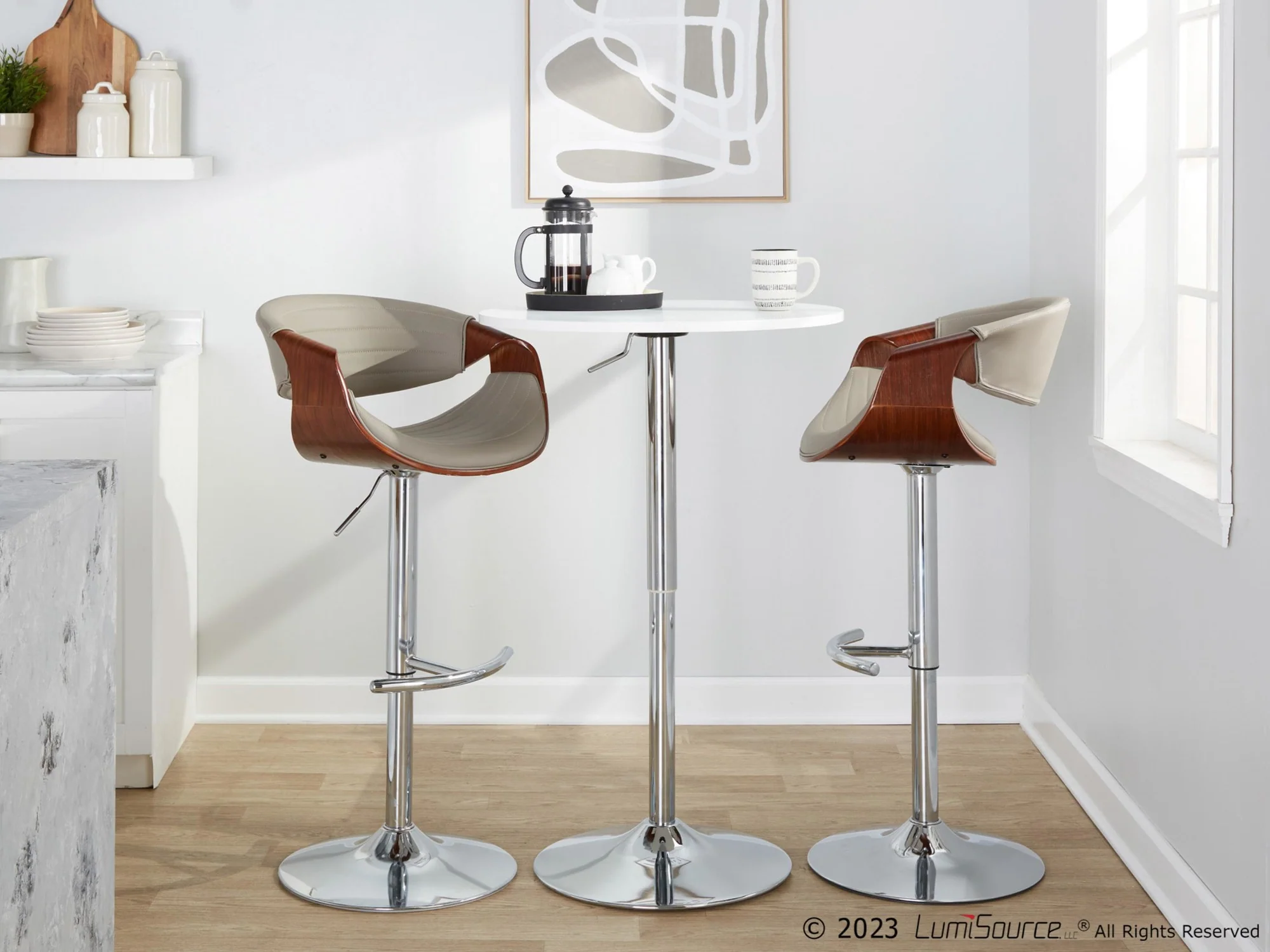 Symphony Adjustable Barstool - Set of 2 By LumiSource - BS-SYMPPU-RT2 CHRLGYBK2 - Image 12