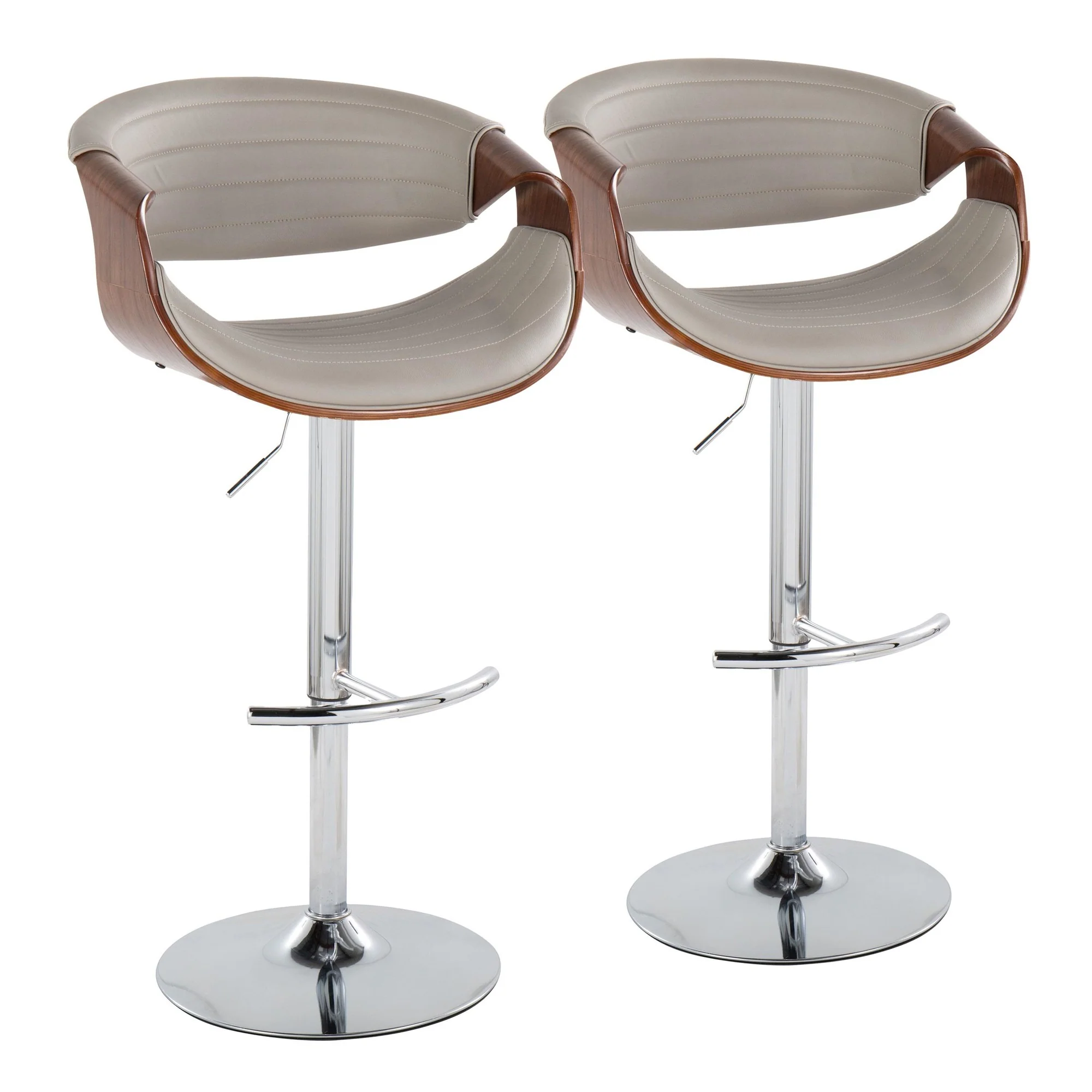 Symphony Adjustable Barstool - Set of 2 By LumiSource - BS-SYMPPU-RT2 CHRLGYBK2 - Image 13