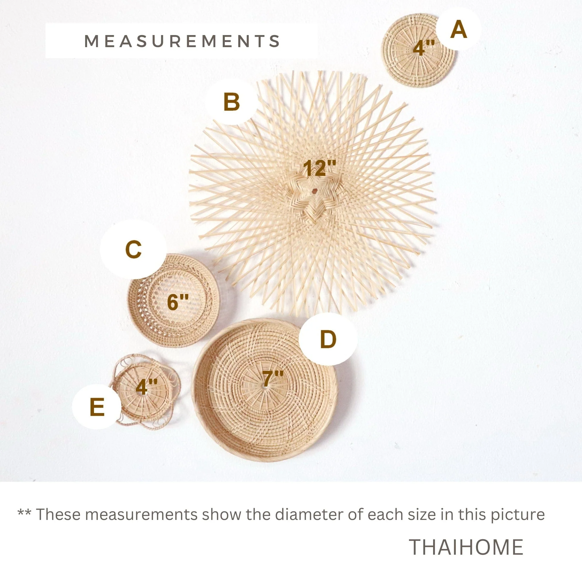 Ta Wan - Wall Hanging DeCor Set Of 5 By Thaihome - Image 2