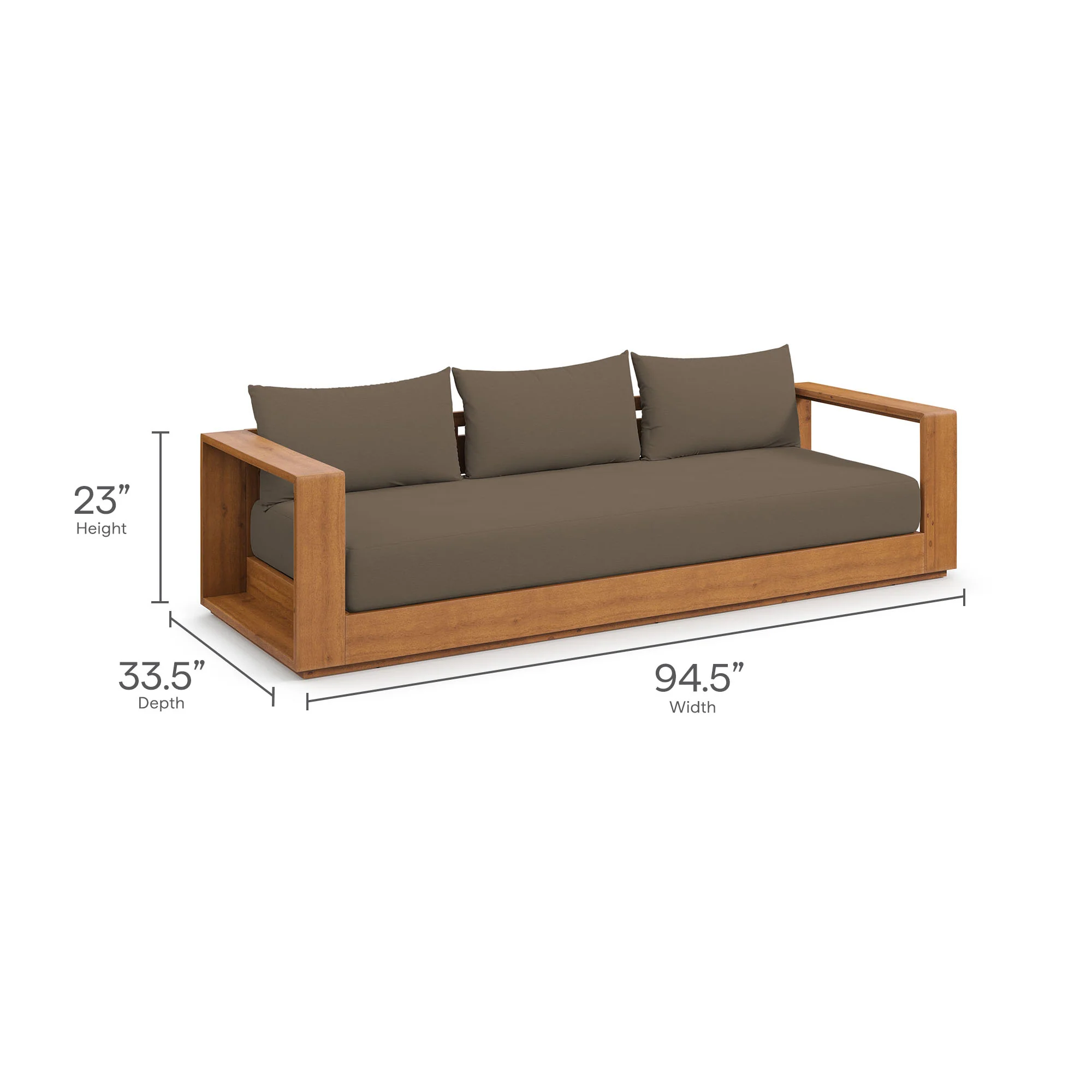 Tahoe 2-Piece Outdoor Patio Acacia Wood Sofa and Coffee Table Set by Modway - Image 7