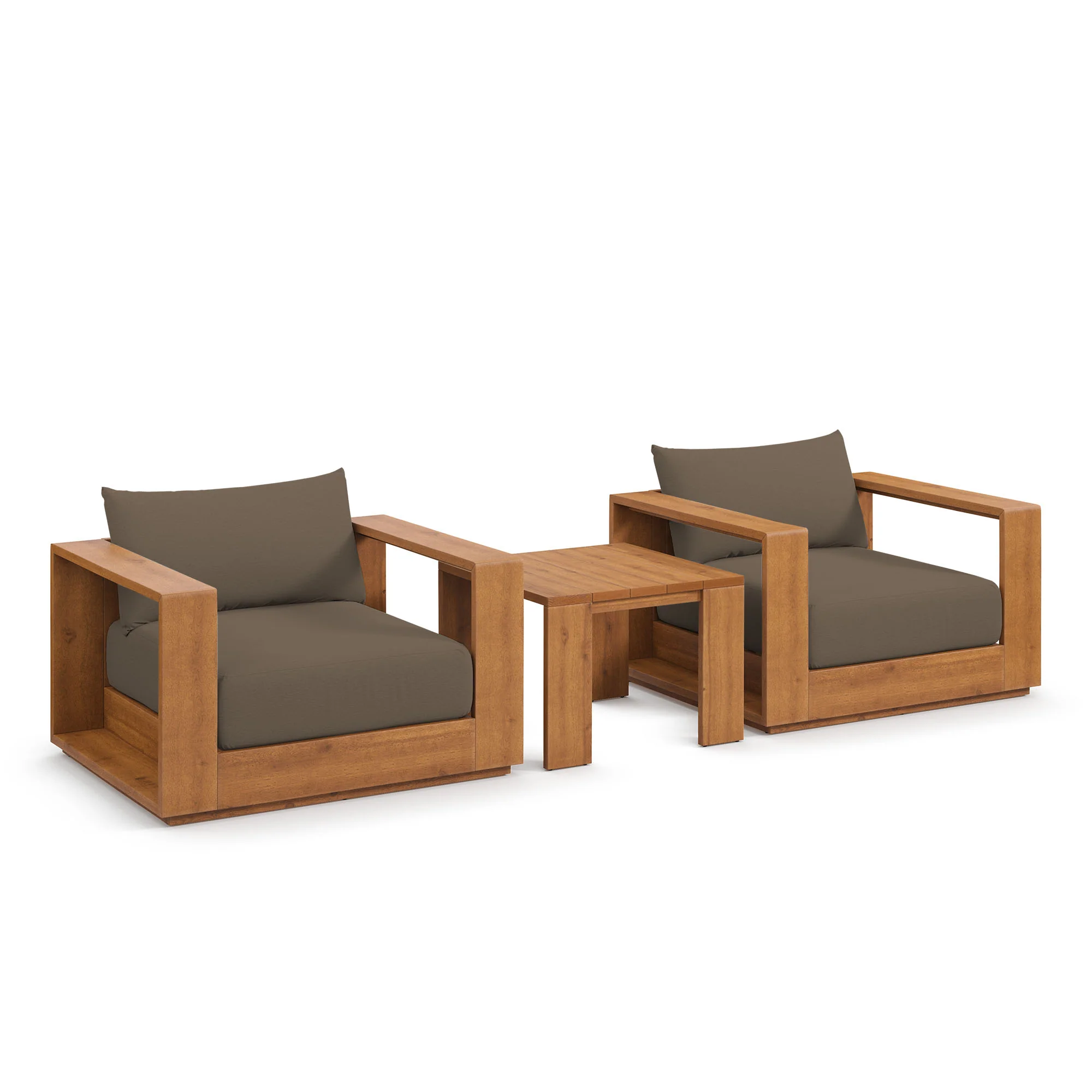 Tahoe 3-Piece Outdoor Patio Acacia Wood Furniture Set by Modway - Image 2