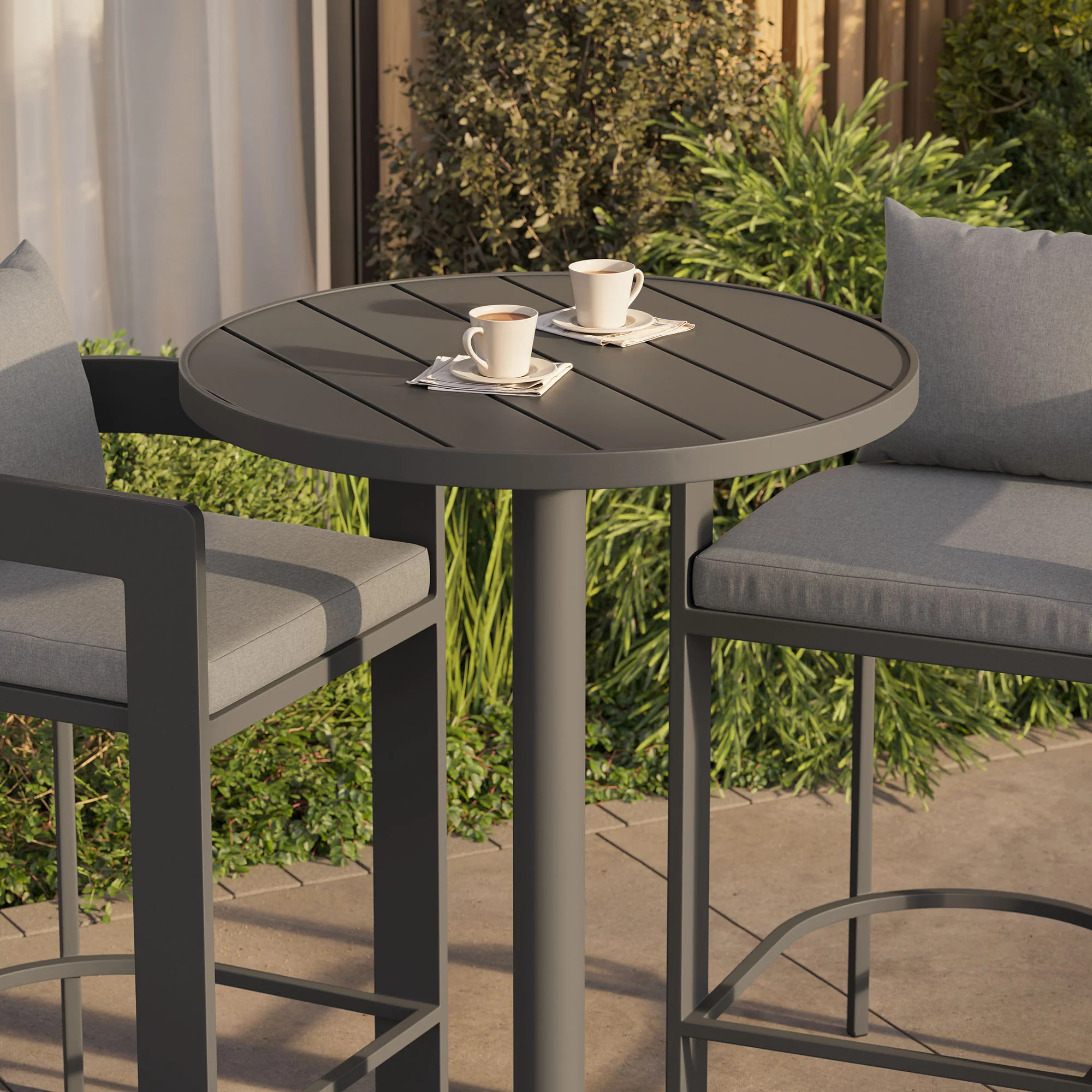 Tahoe 3-Piece Outdoor Patio Aluminum Bar Set by Modway - Image 10