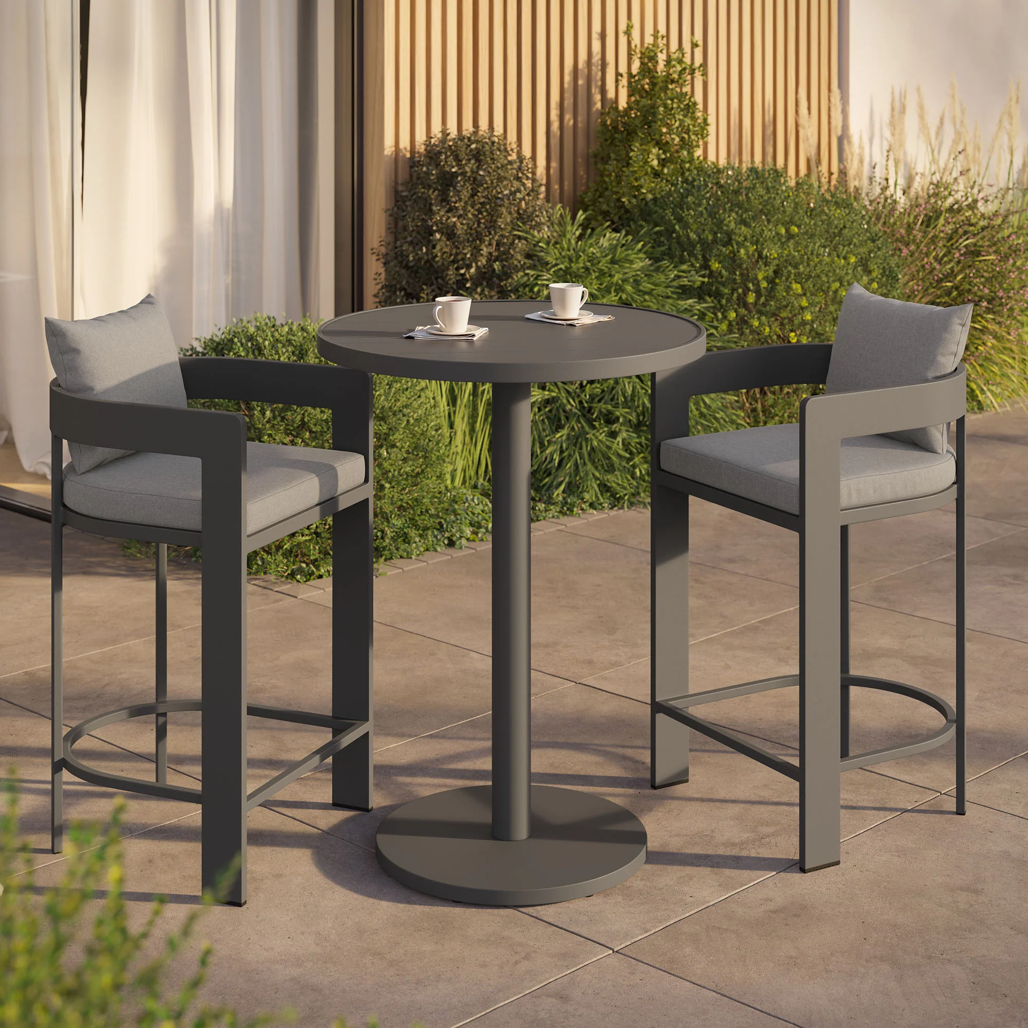 Tahoe 3-Piece Outdoor Patio Aluminum Bar Set by Modway - Image 11