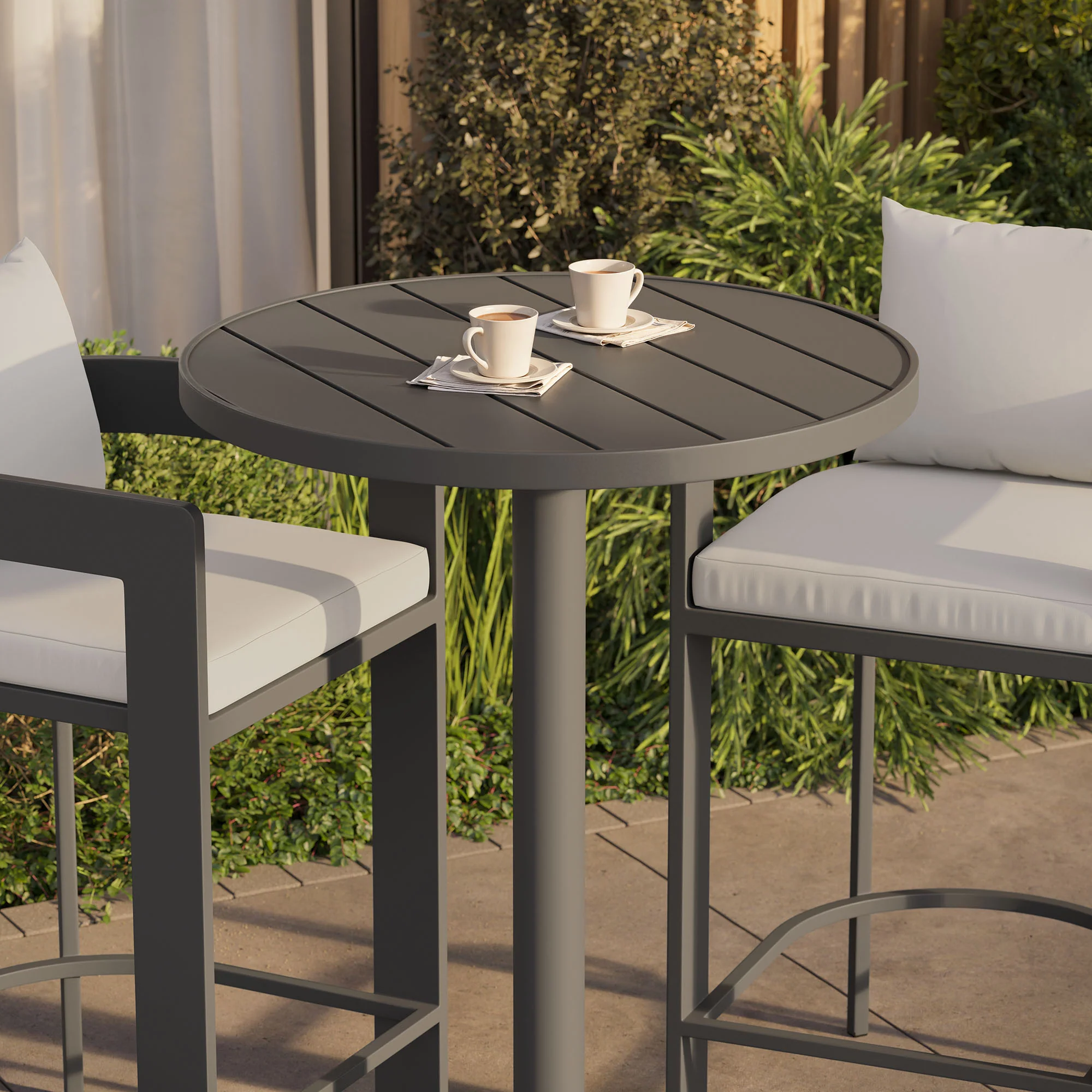 Tahoe 3-Piece Outdoor Patio Aluminum Bar Set by Modway - Image 17