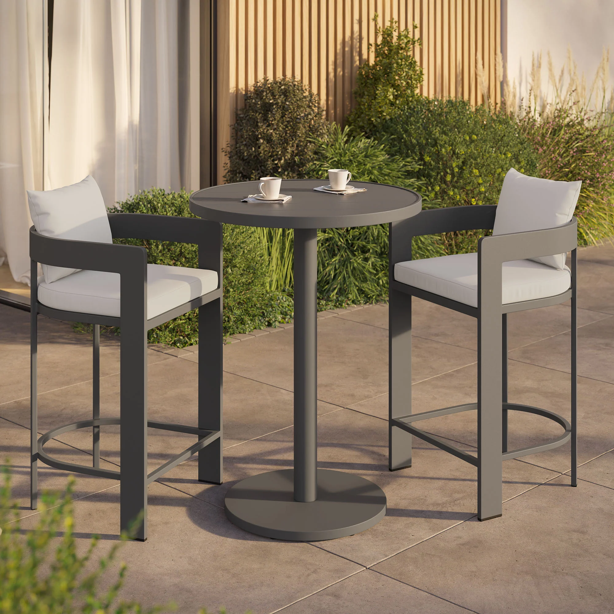 Tahoe 3-Piece Outdoor Patio Aluminum Bar Set by Modway - Image 18