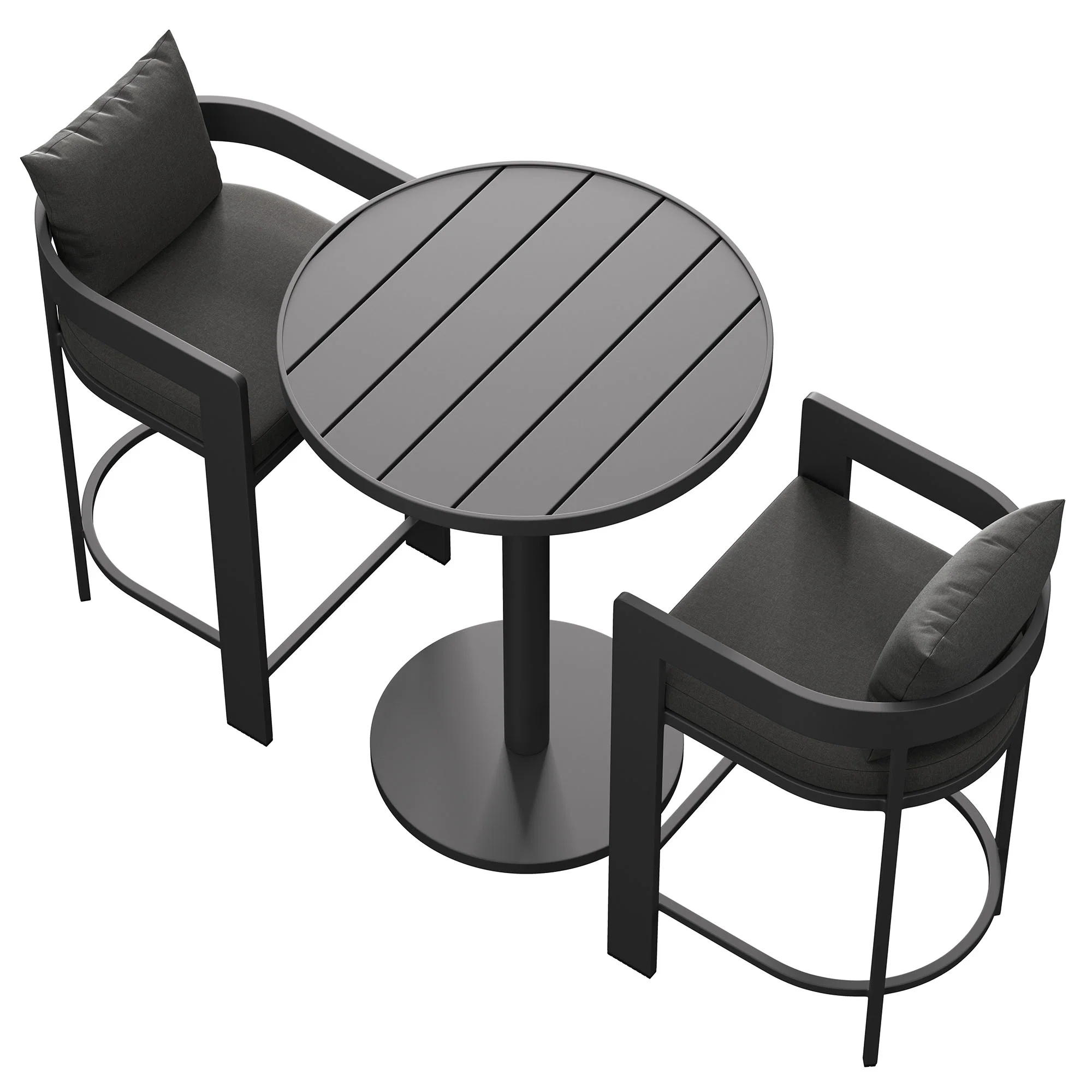 Tahoe 3-Piece Outdoor Patio Aluminum Bar Set by Modway - Image 2