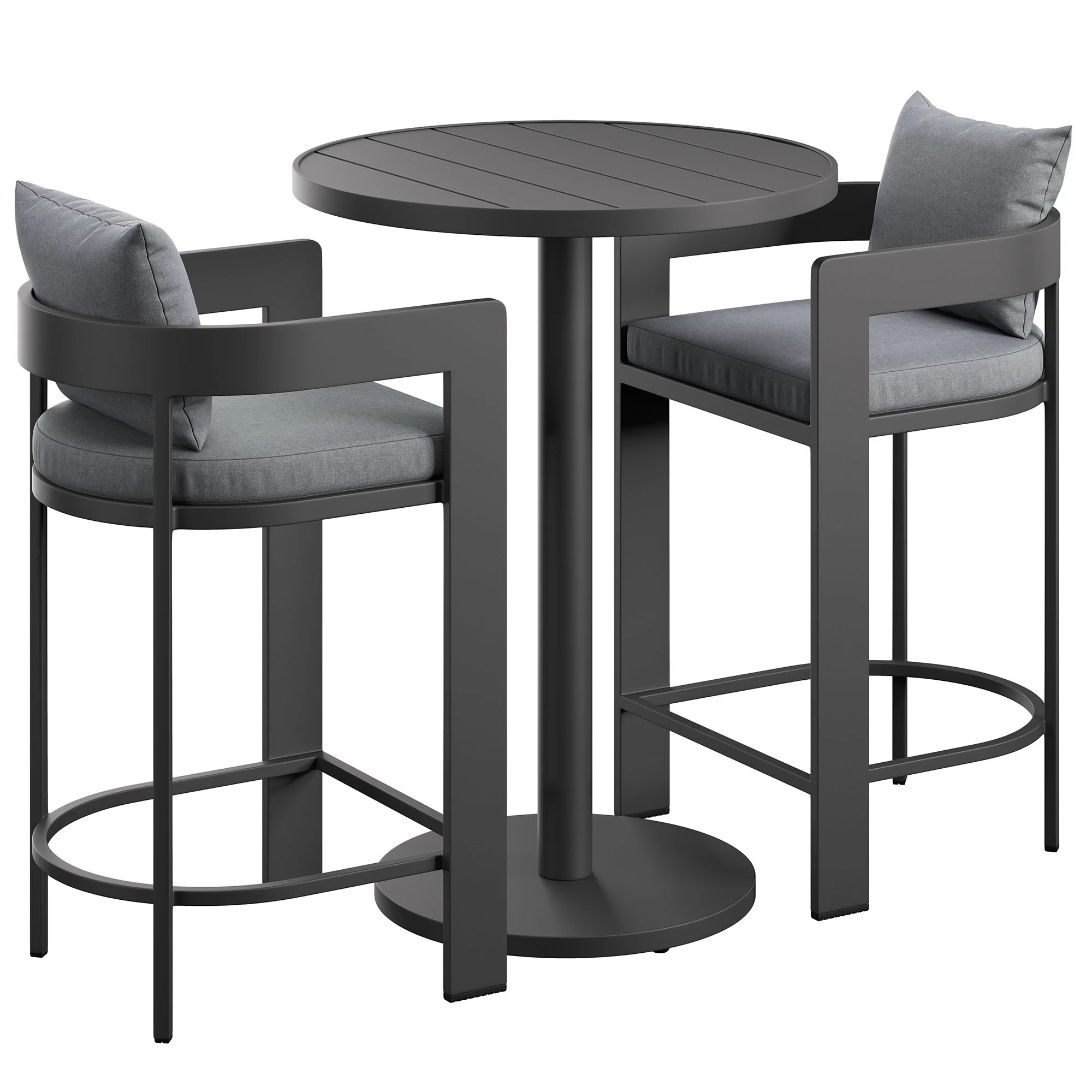 Tahoe 3-Piece Outdoor Patio Aluminum Bar Set by Modway - Image 8