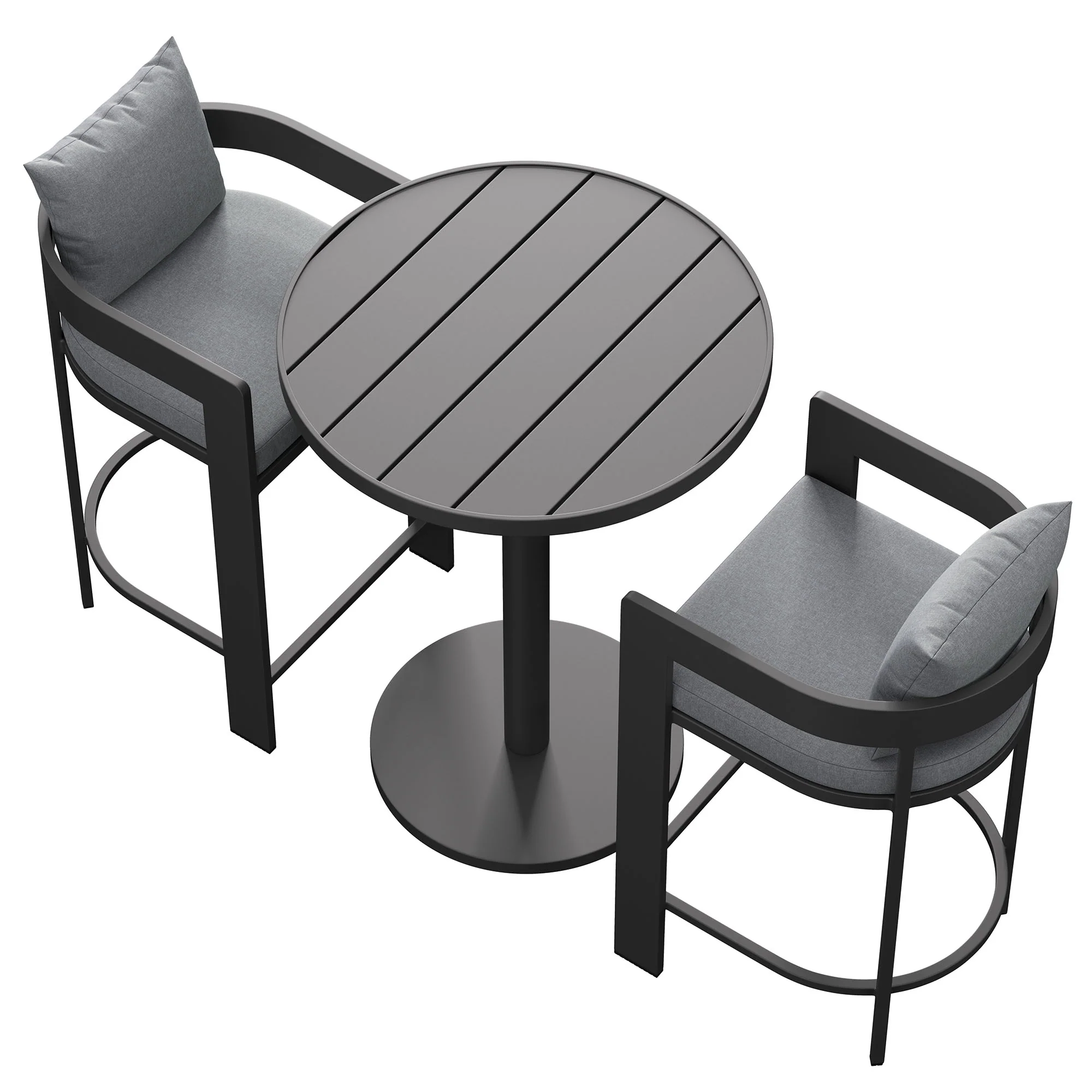 Tahoe 3-Piece Outdoor Patio Aluminum Bar Set by Modway - Image 9