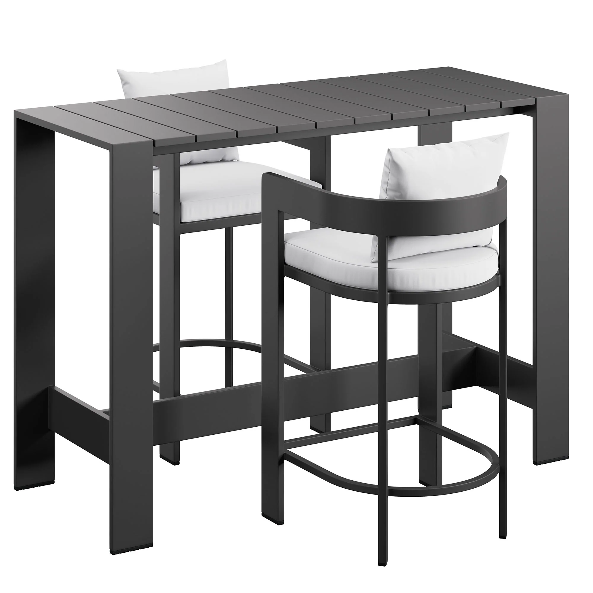 Tahoe 3-Piece Outdoor Patio Aluminum Bar Table Set by Modway - Image 15