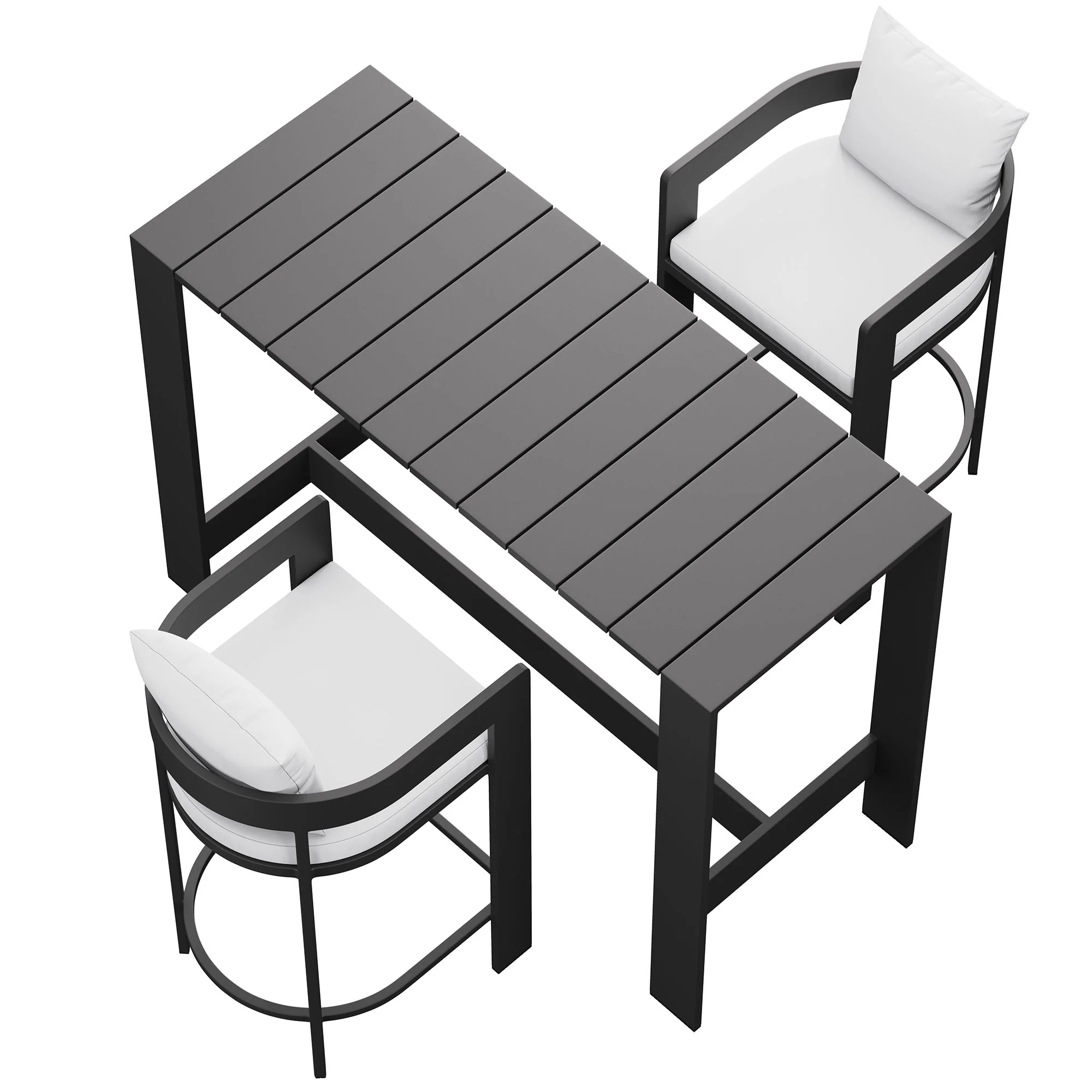Tahoe 3-Piece Outdoor Patio Aluminum Bar Table Set by Modway - Image 16