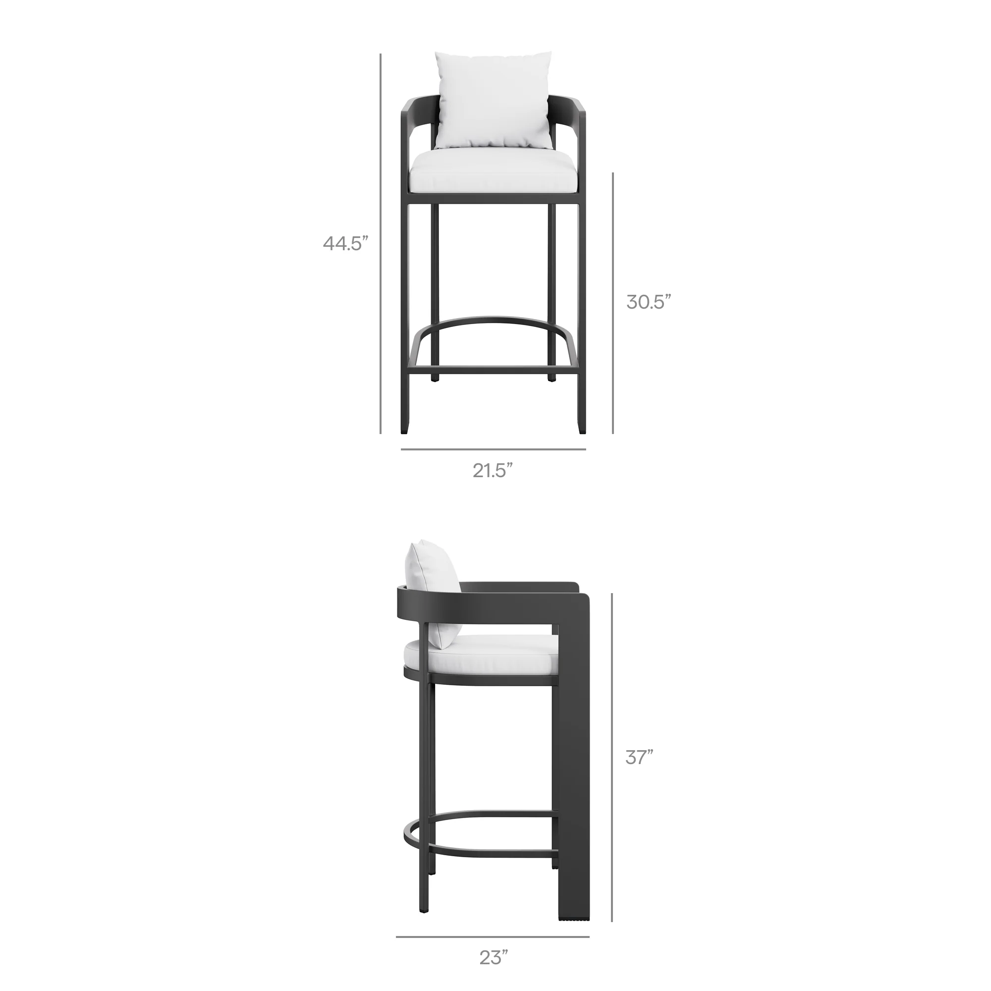 Tahoe 3-Piece Outdoor Patio Aluminum Bar Table Set by Modway - Image 21