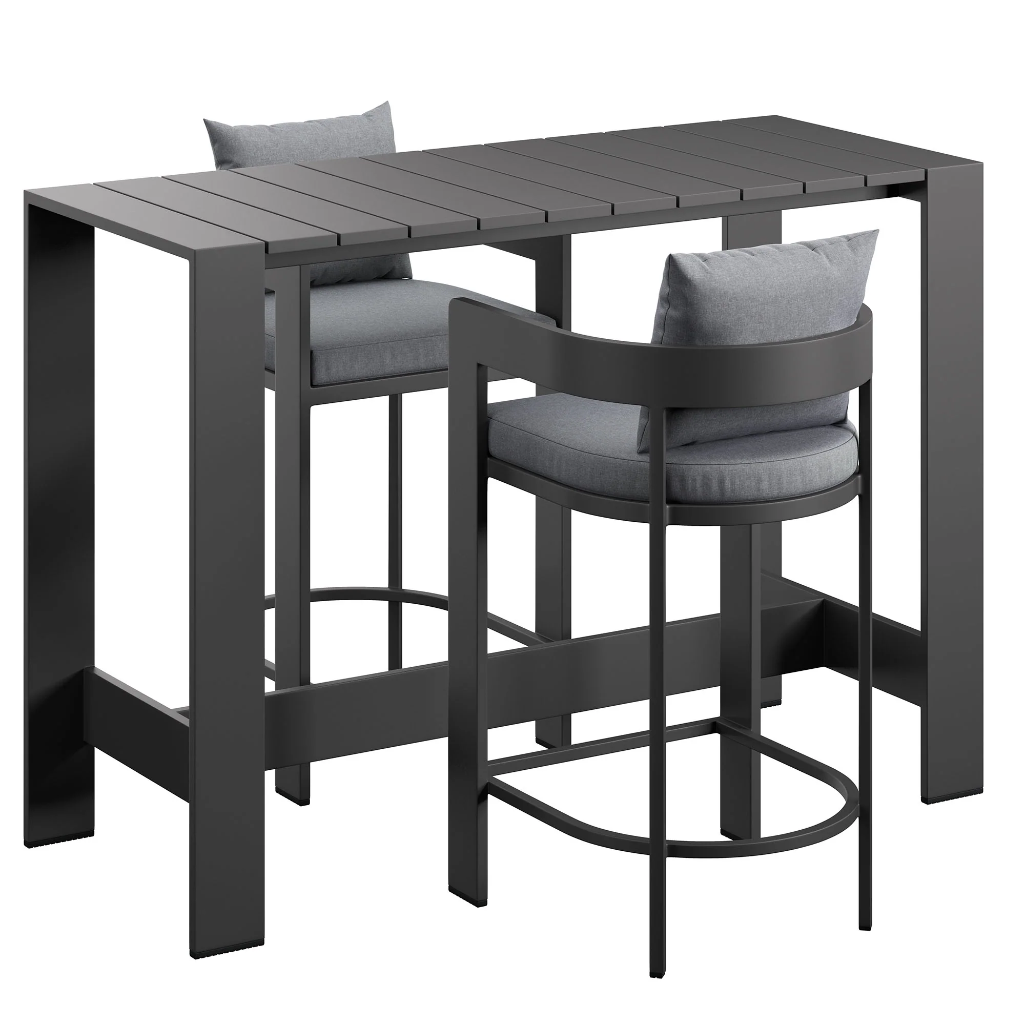 Tahoe 3-Piece Outdoor Patio Aluminum Bar Table Set by Modway - Image 8