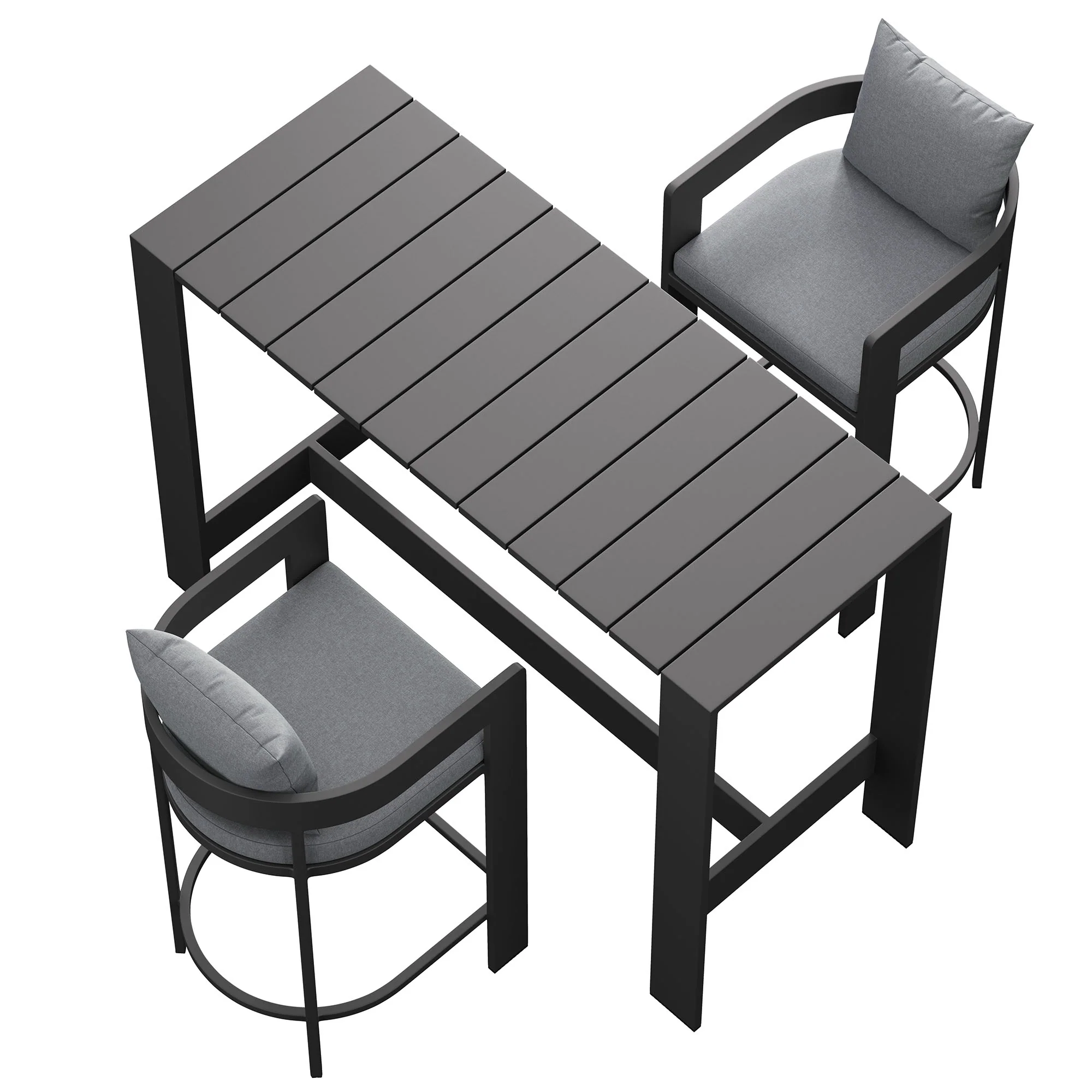 Tahoe 3-Piece Outdoor Patio Aluminum Bar Table Set by Modway - Image 9