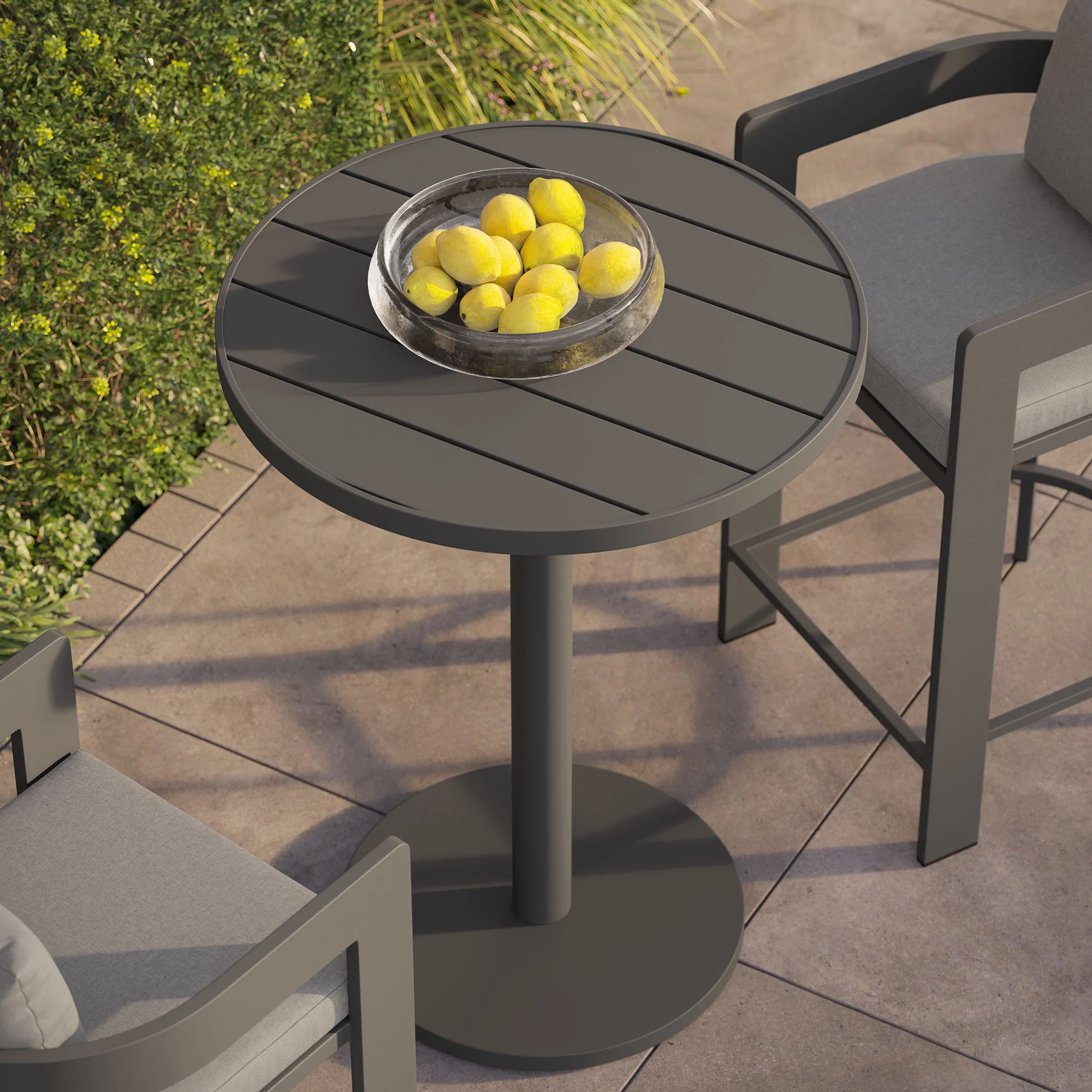 Tahoe 31 Inch Round Outdoor Patio Aluminum Bar Table by Modway - Image 4