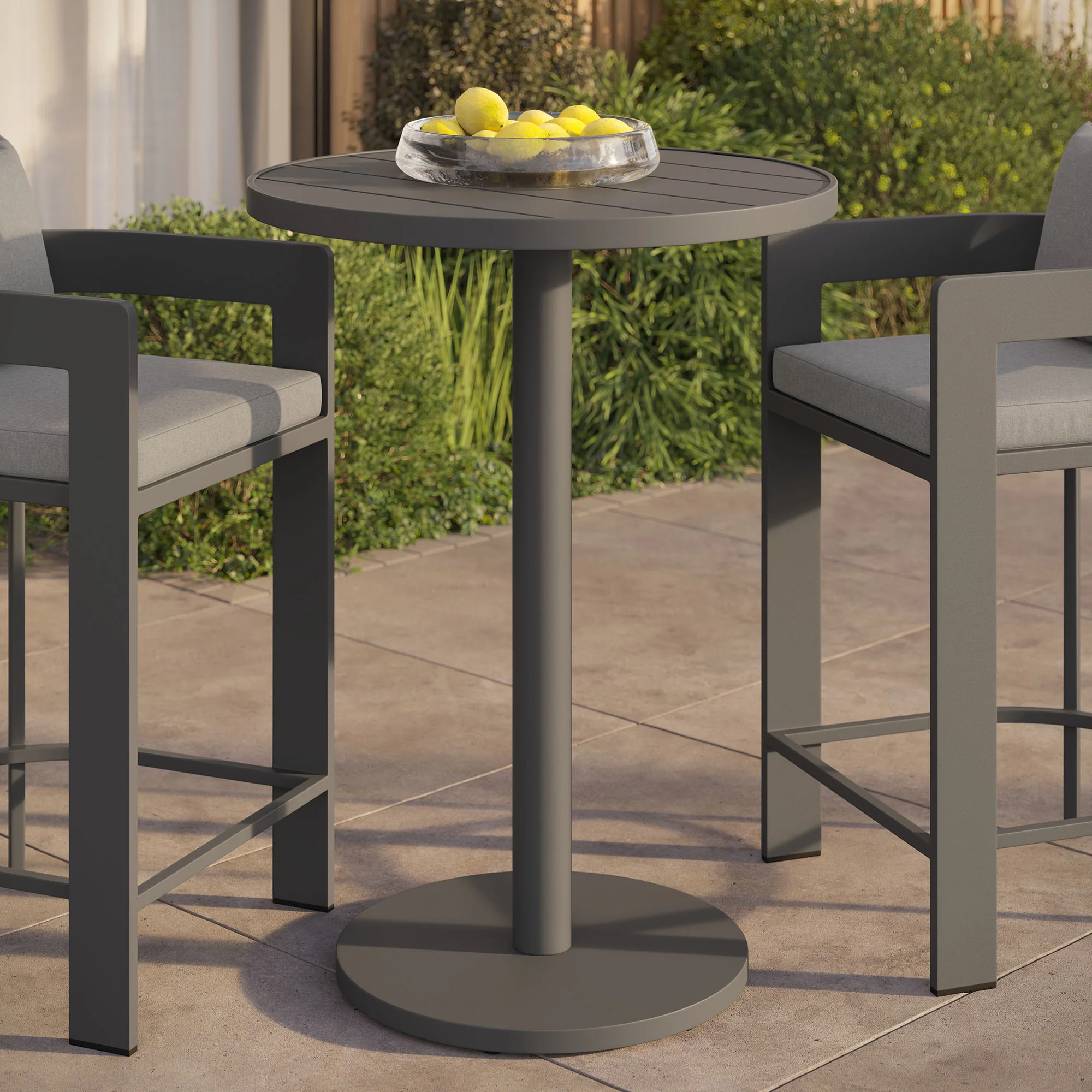 Tahoe 31 Inch Round Outdoor Patio Aluminum Bar Table by Modway - Image 5