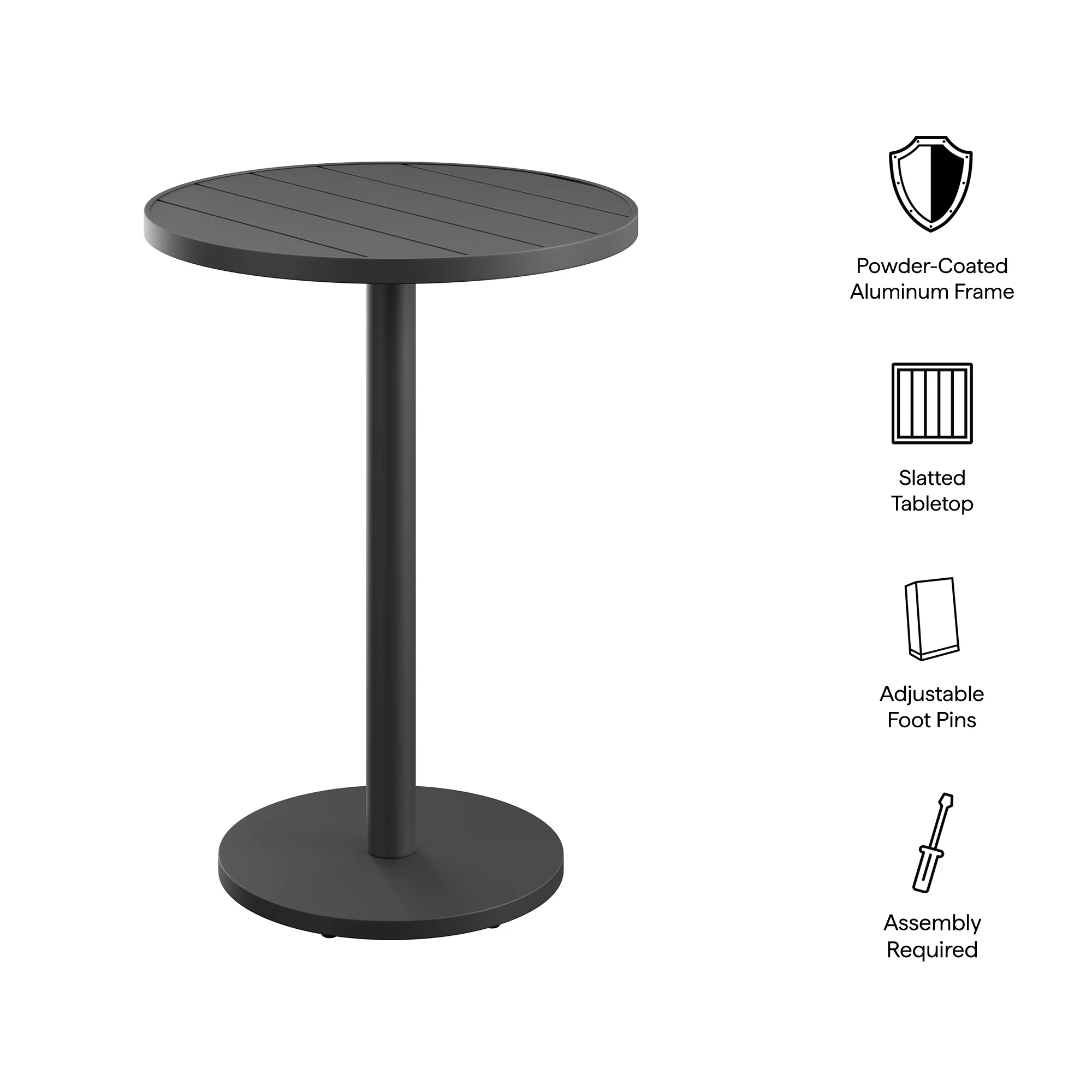 Tahoe 31 Inch Round Outdoor Patio Aluminum Bar Table by Modway - Image 6