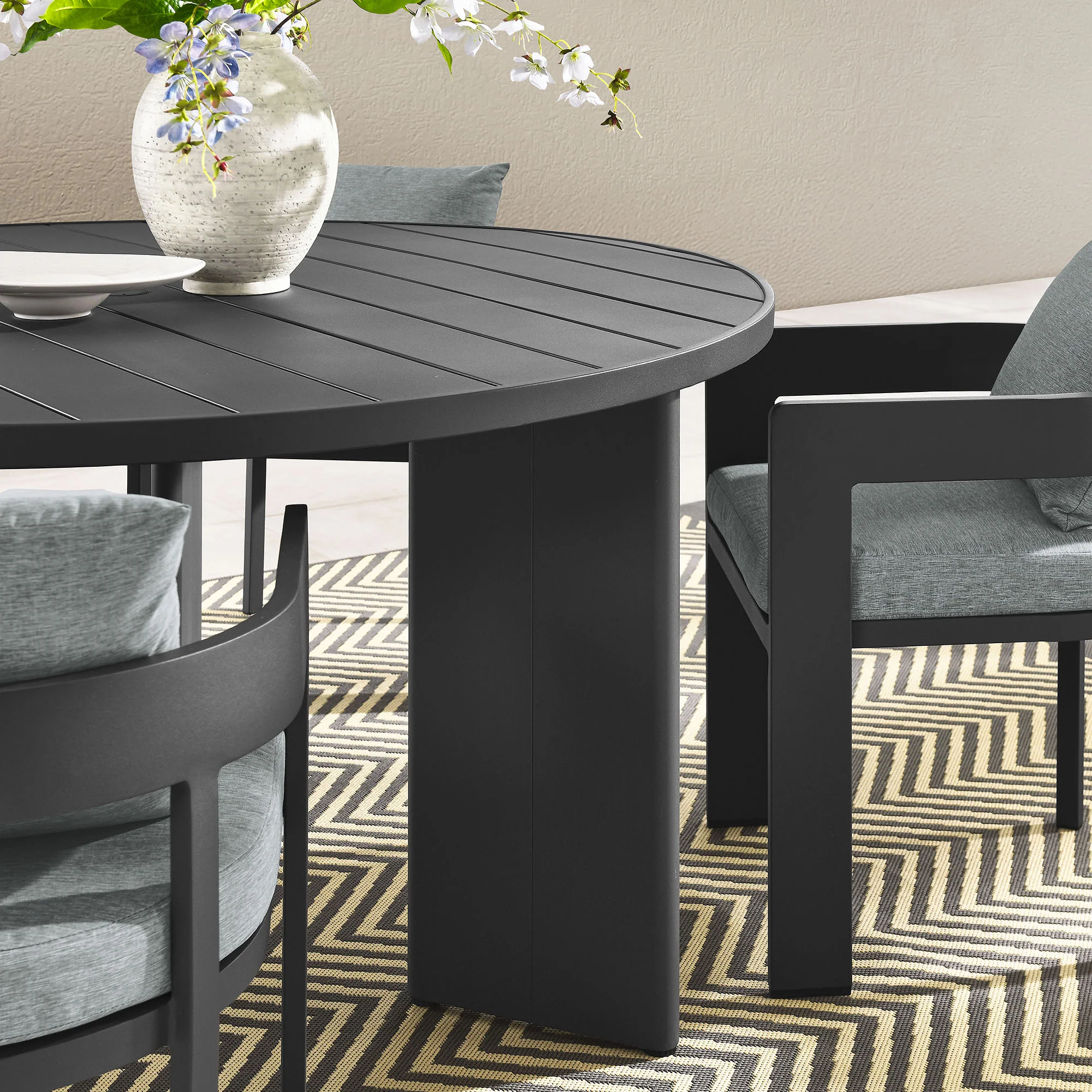Tahoe 5-Piece Outdoor Patio Aluminum Dining Set by Modway - Image 8