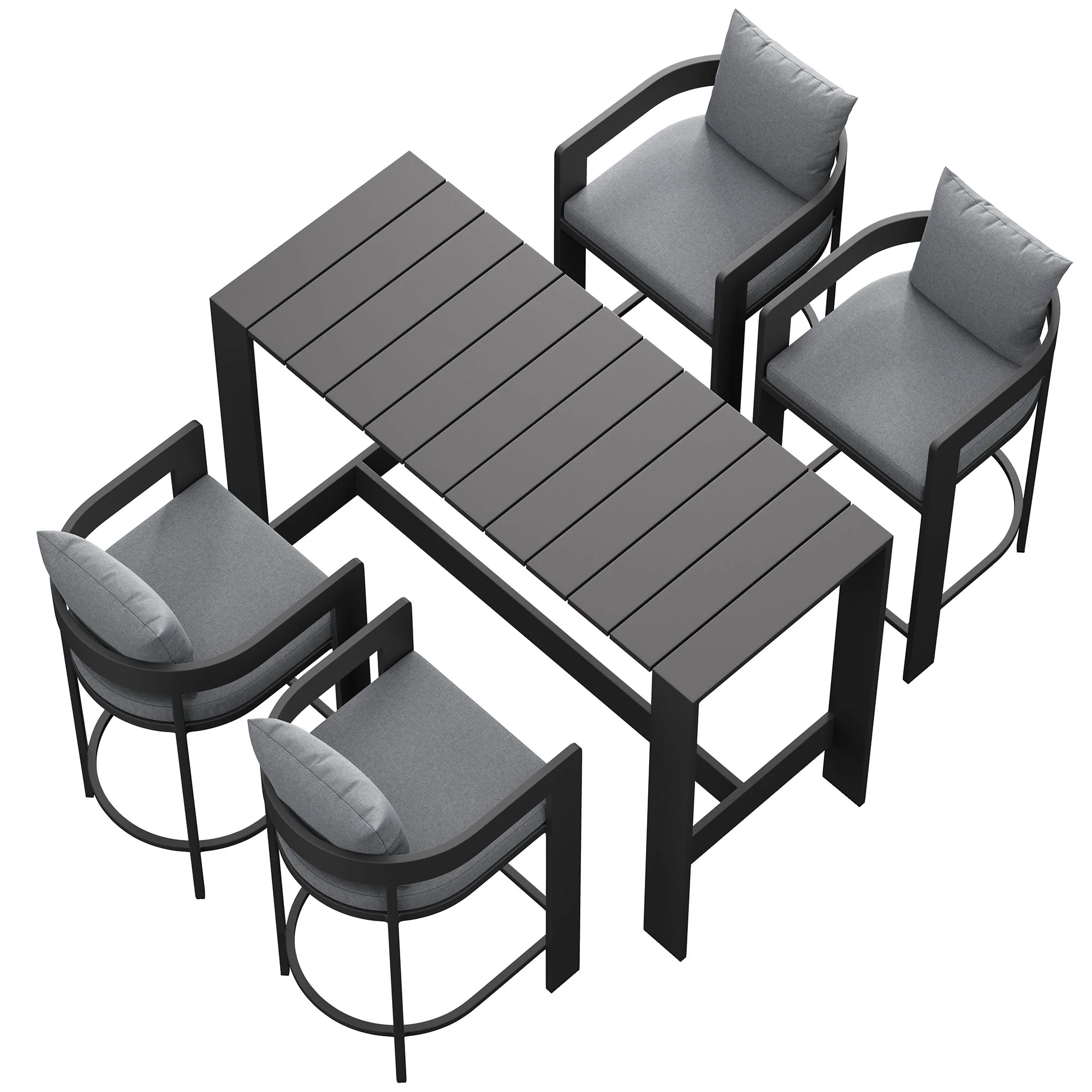 Tahoe 5-Piece Outdoor Patio Bar Table Set by Modway - Image 10