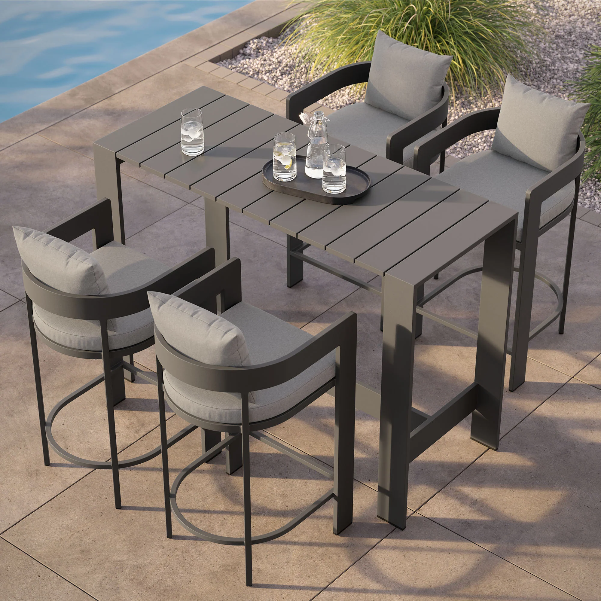 Tahoe 5-Piece Outdoor Patio Bar Table Set by Modway - Image 12
