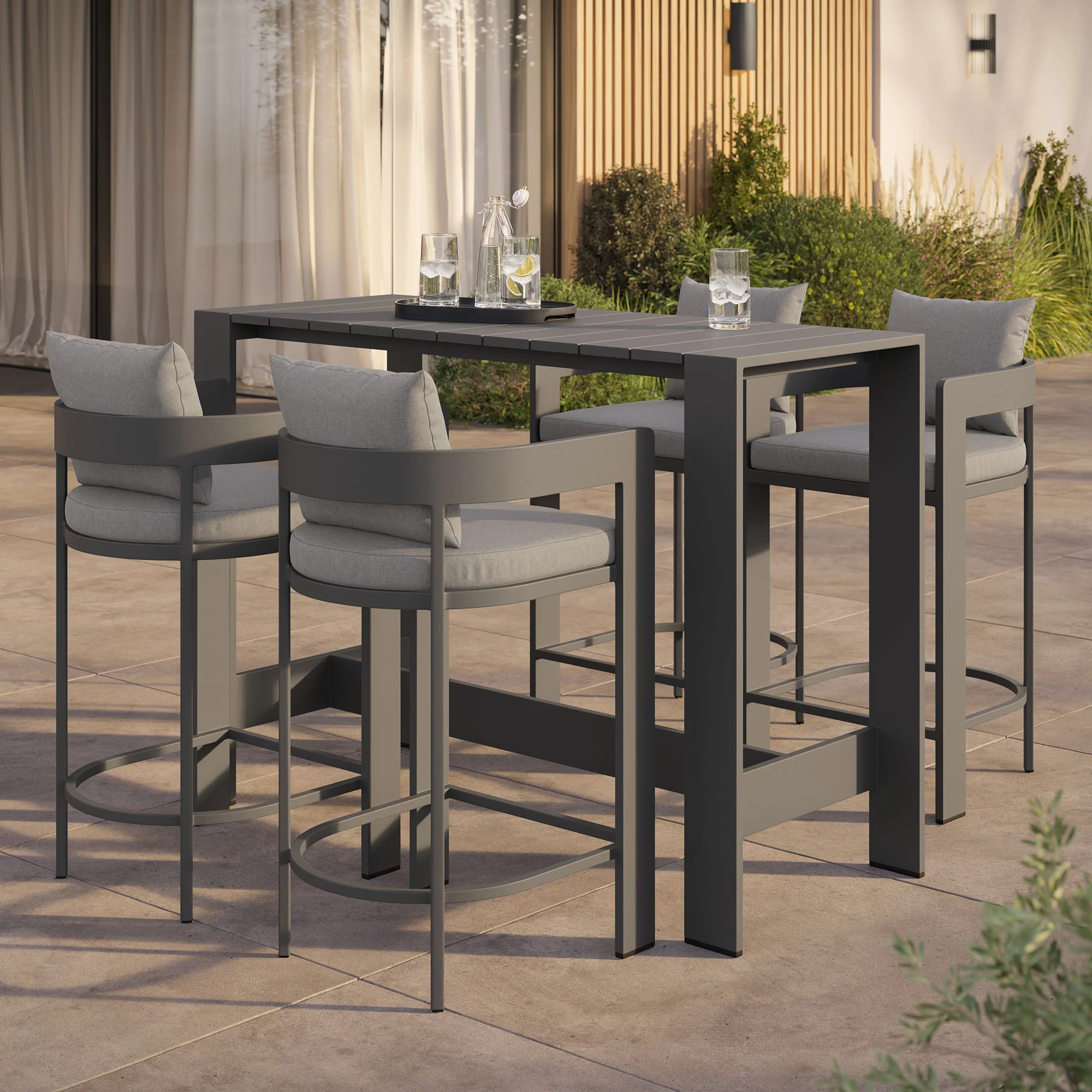 Tahoe 5-Piece Outdoor Patio Bar Table Set by Modway - Image 13