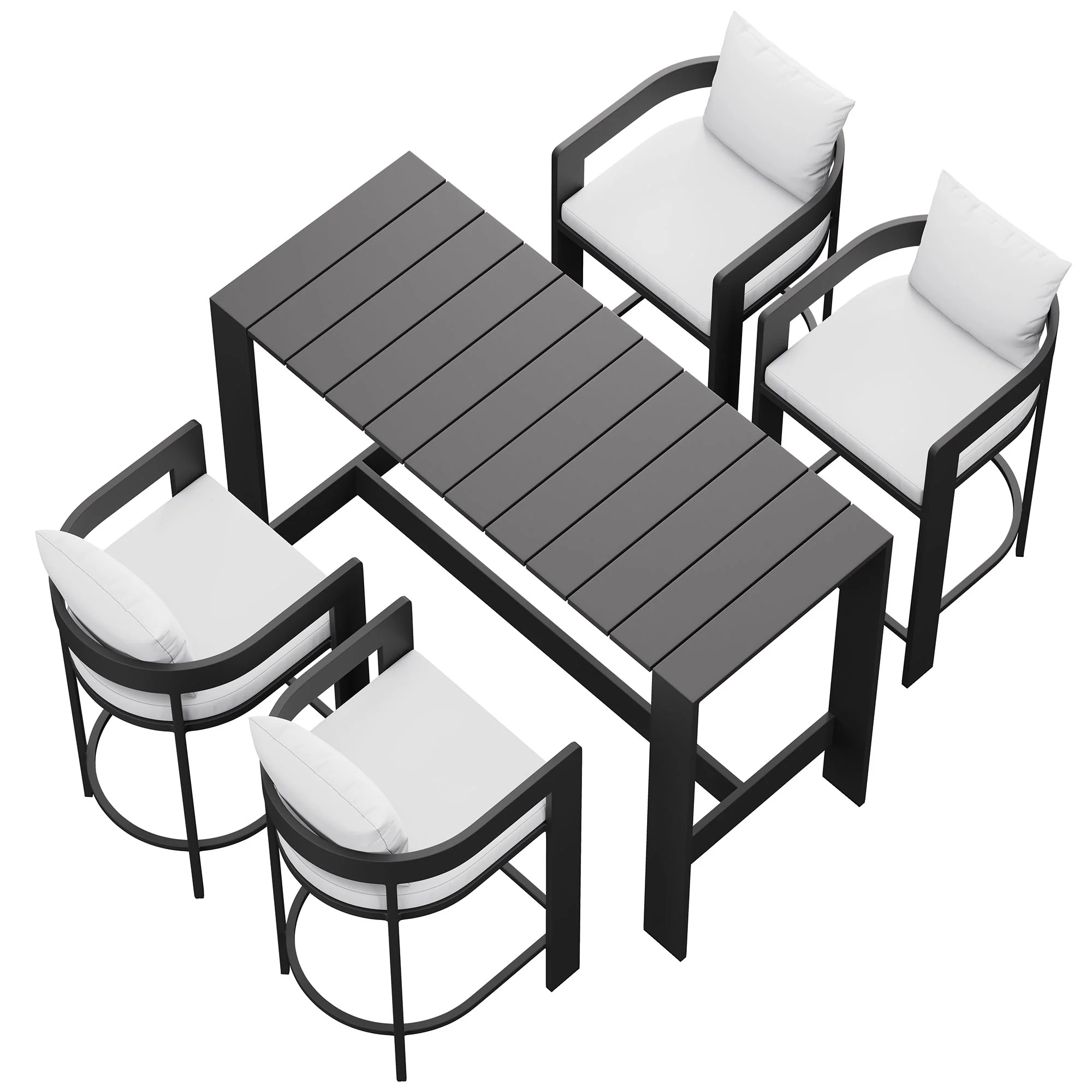 Tahoe 5-Piece Outdoor Patio Bar Table Set by Modway - Image 18