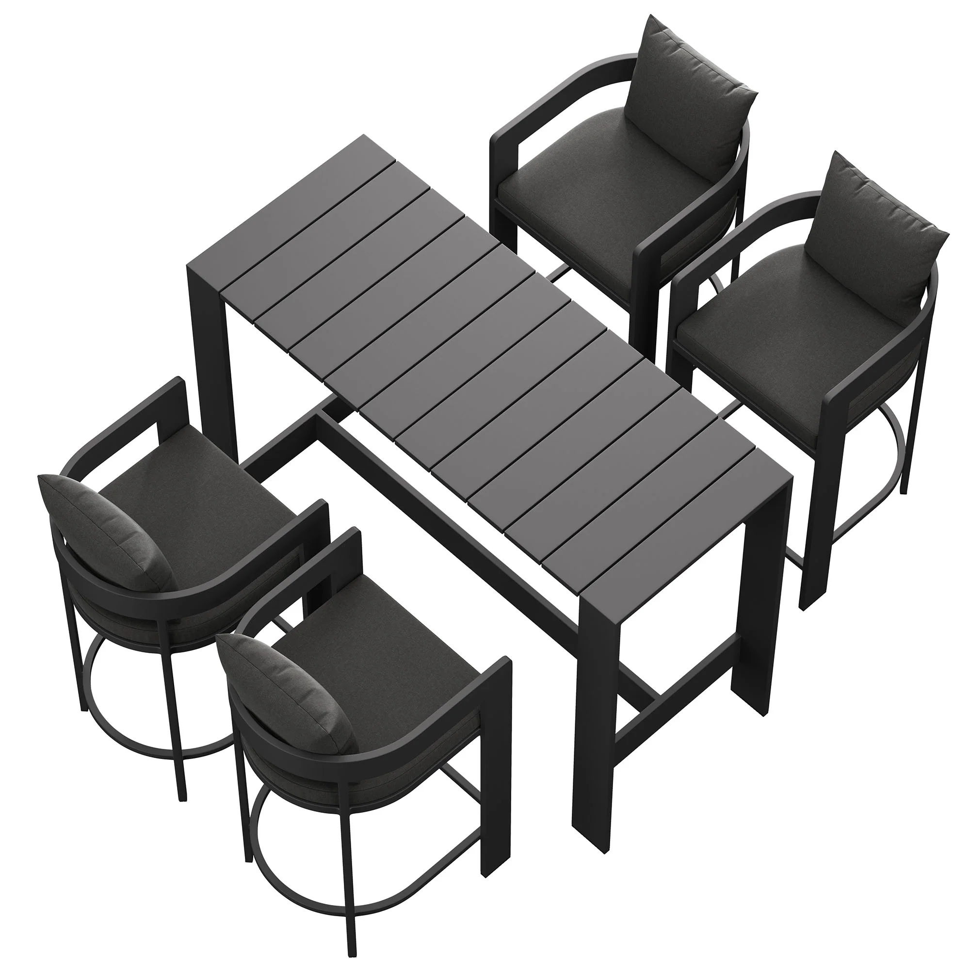Tahoe 5-Piece Outdoor Patio Bar Table Set by Modway - Image 2