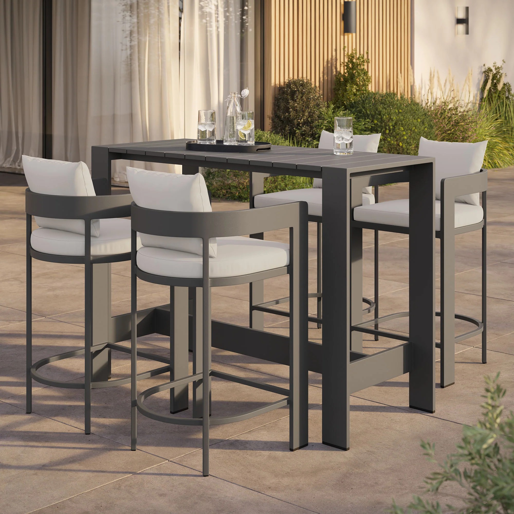 Tahoe 5-Piece Outdoor Patio Bar Table Set by Modway - Image 21