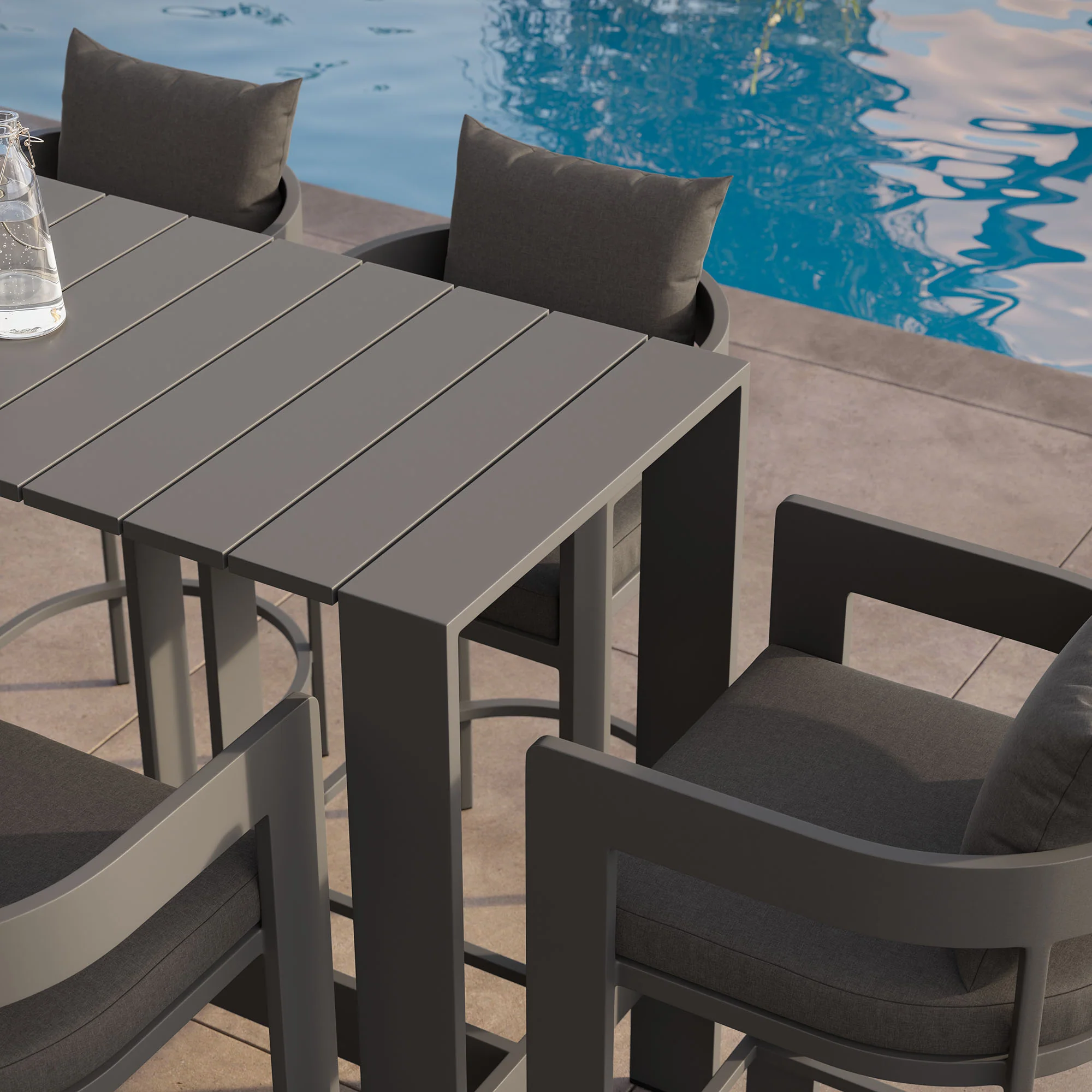 Tahoe 5-Piece Outdoor Patio Bar Table Set by Modway - Image 3