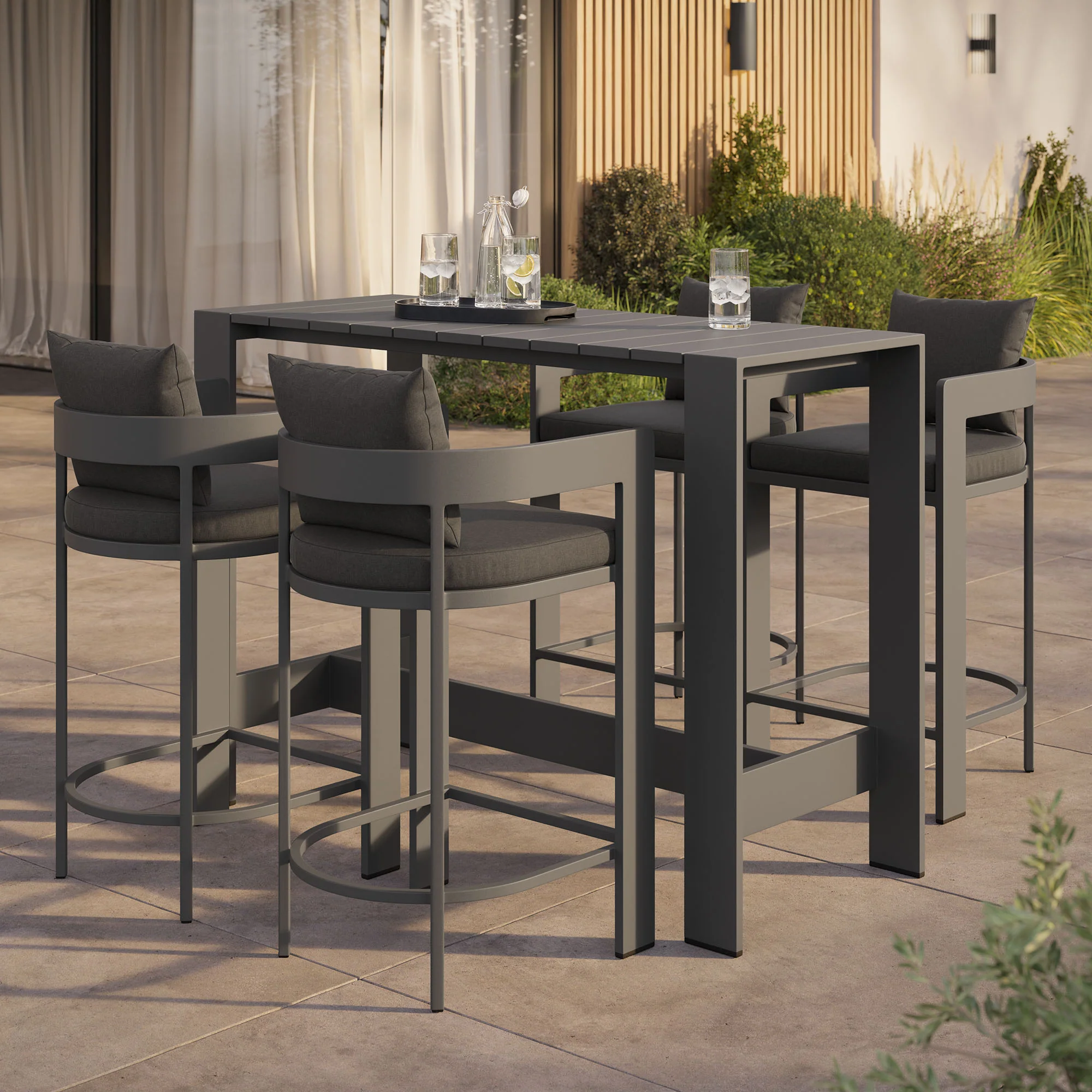 Tahoe 5-Piece Outdoor Patio Bar Table Set by Modway - Image 5