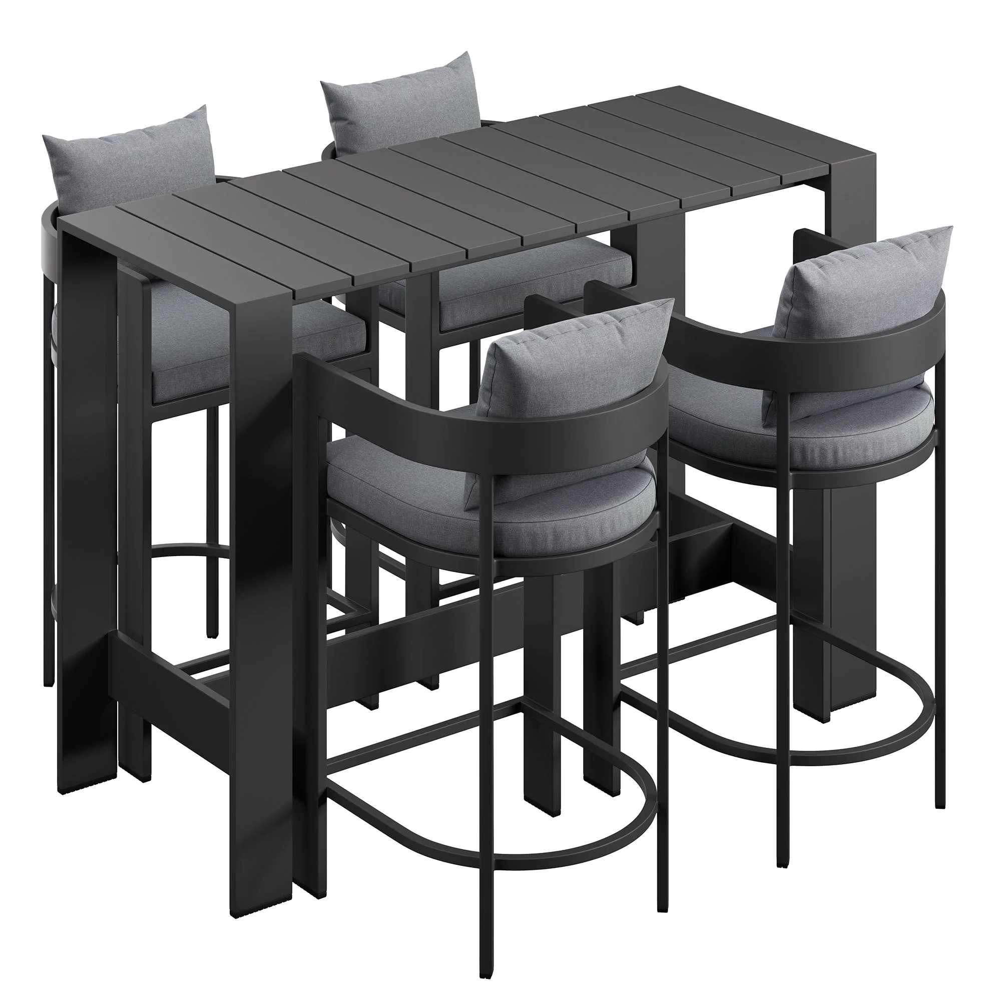 Tahoe 5-Piece Outdoor Patio Bar Table Set by Modway - Image 9