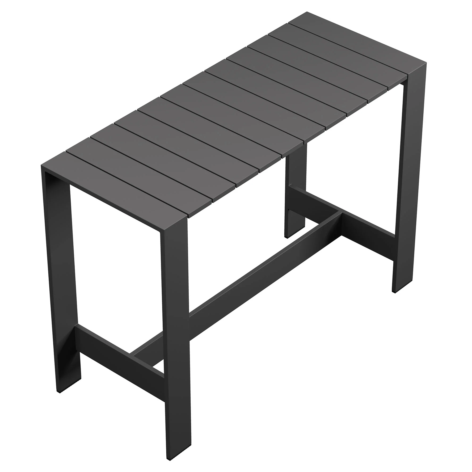 Tahoe 59 Inch Rectangle Outdoor Patio Aluminum Bar Table by Modway - Image 4