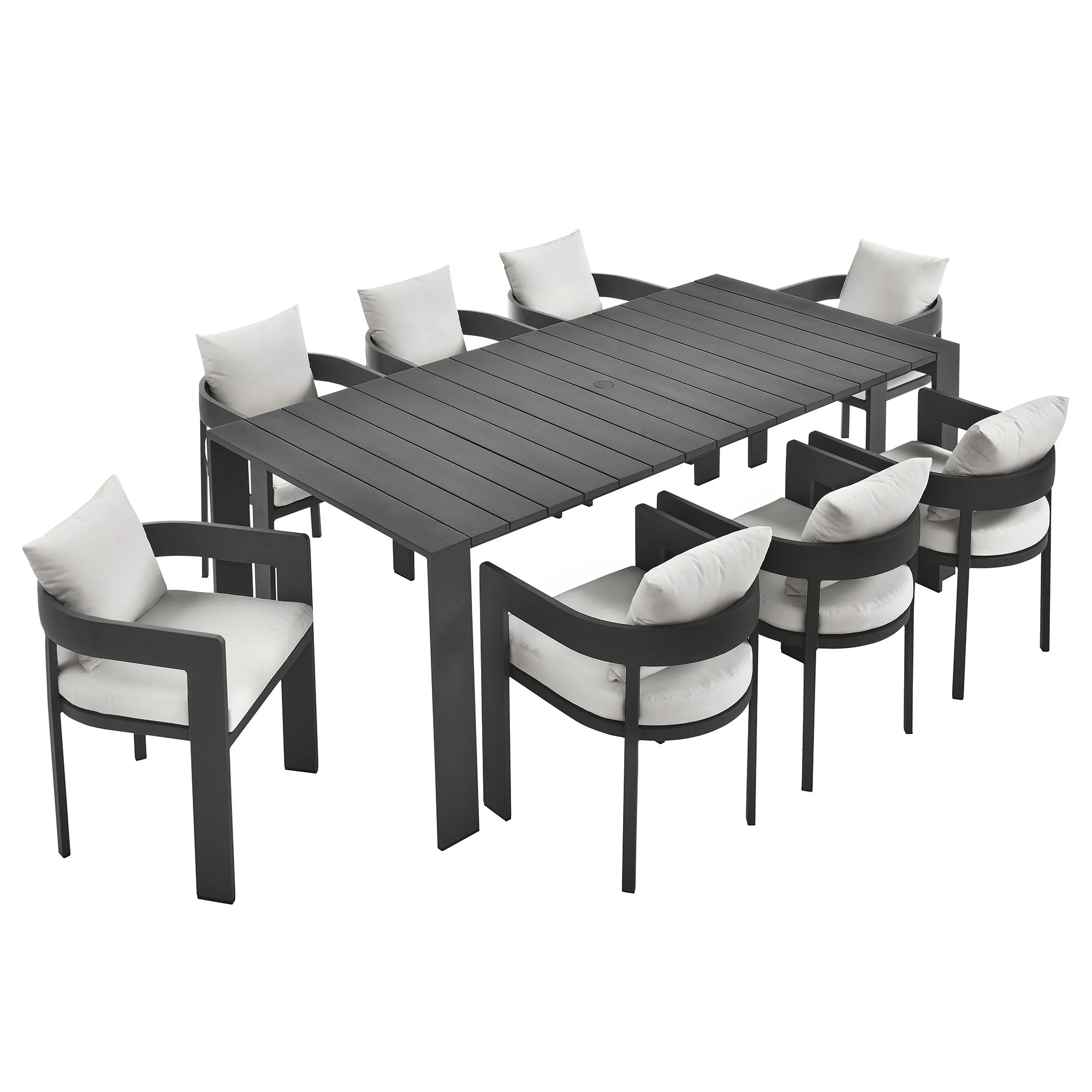 Tahoe 9-Piece Outdoor Patio Aluminum Dining Set by Modway - Image 13