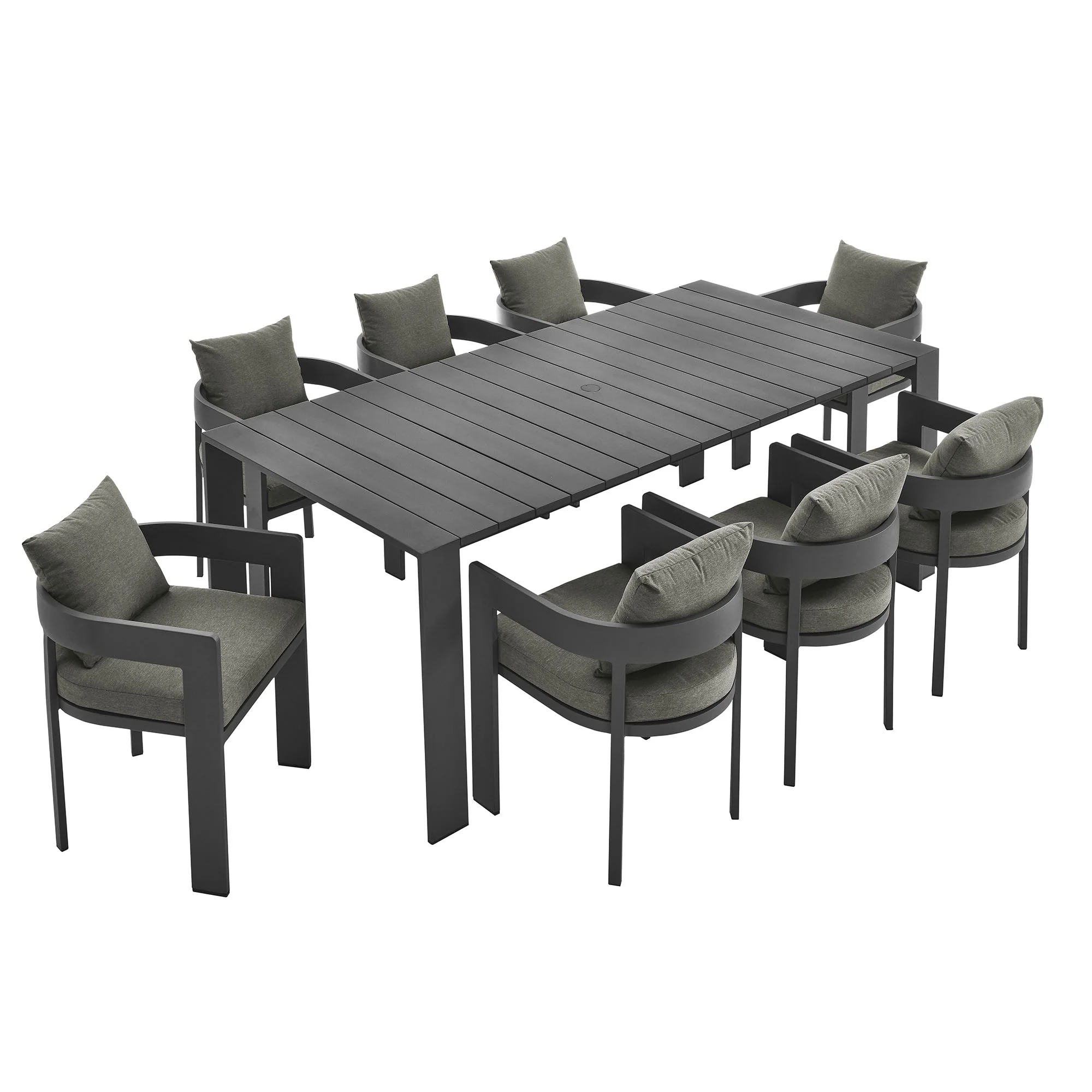 Tahoe 9-Piece Outdoor Patio Aluminum Dining Set by Modway - Image 2